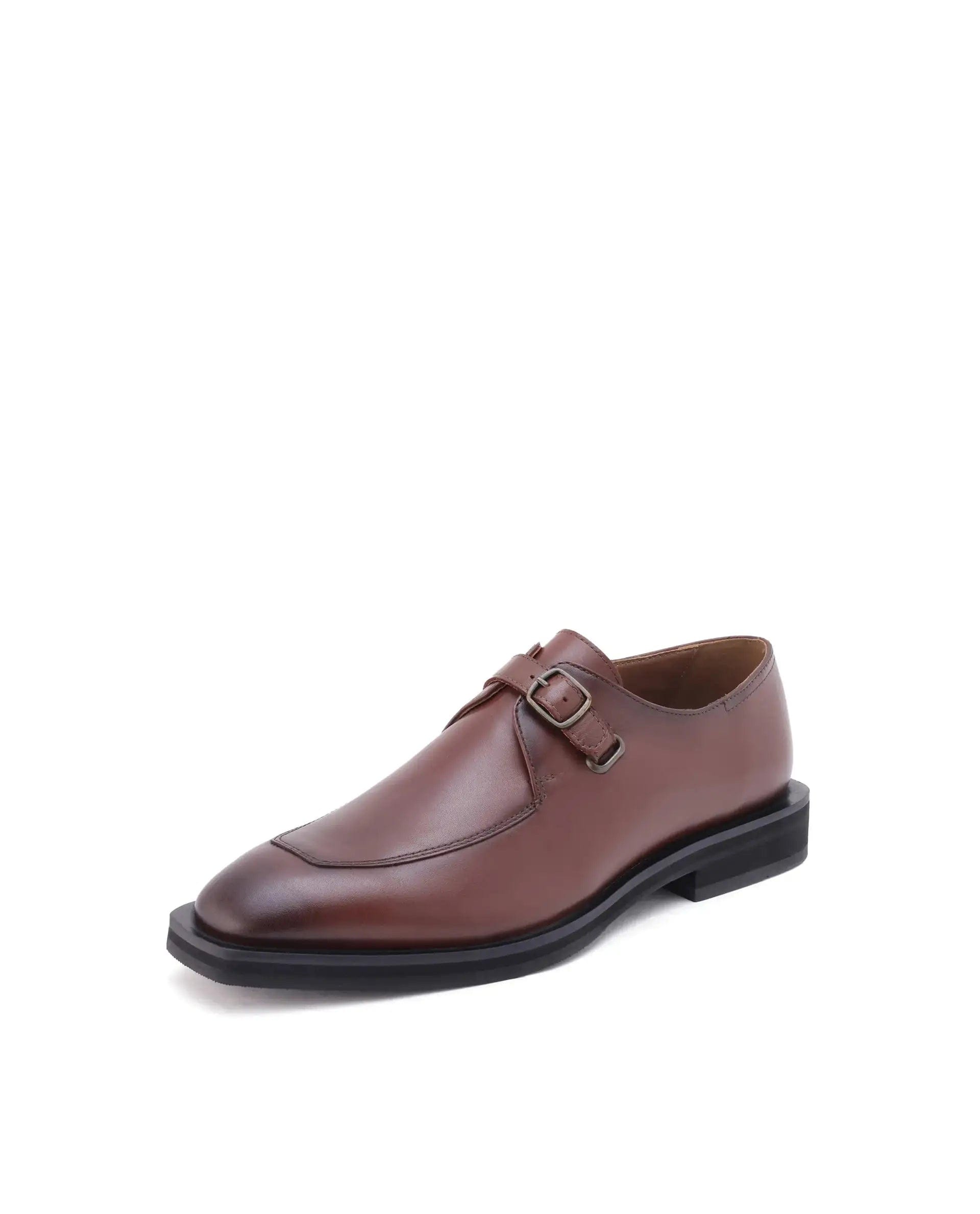 RAREZ Rare Rabbit Men Kai Tan Genuine Leather Buckle Strap Slip - On Loafers
