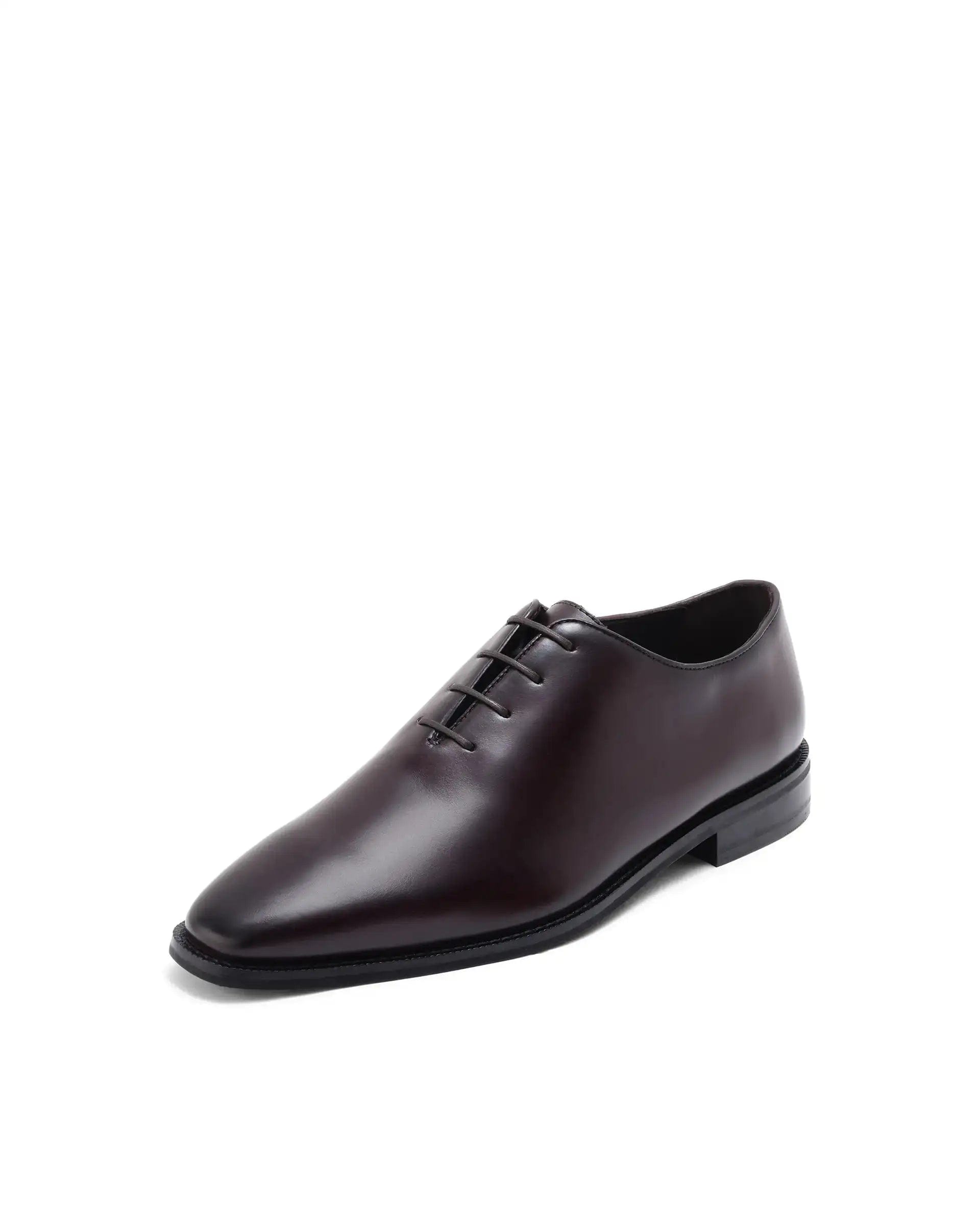 RAREZ Rare Rabbit Men Corax Dark Cherry Lace - Up Single Piece Genuine Leather Shoes