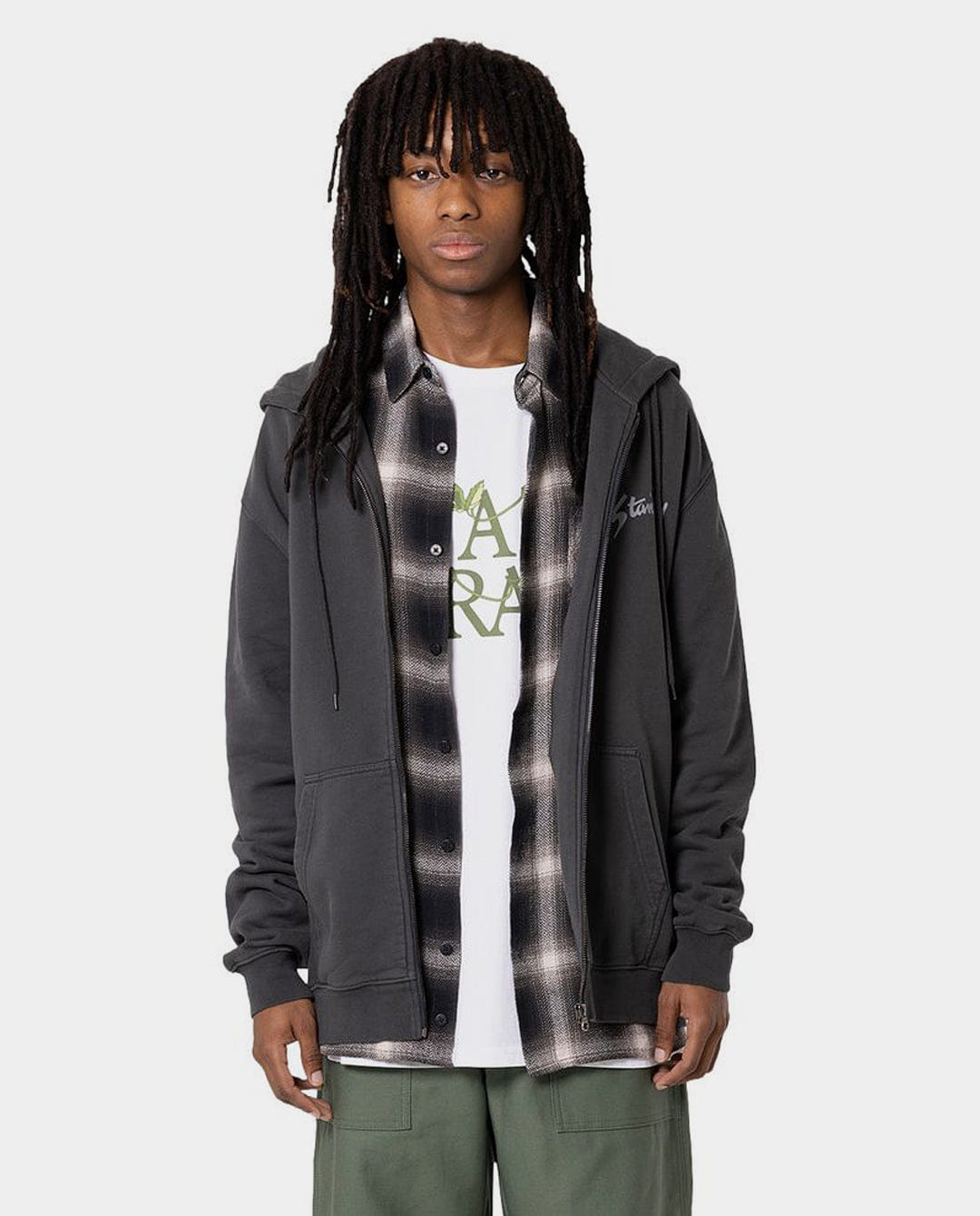 Stan Ray - Flying Horse Zip Thru Hoodie - Washed Black