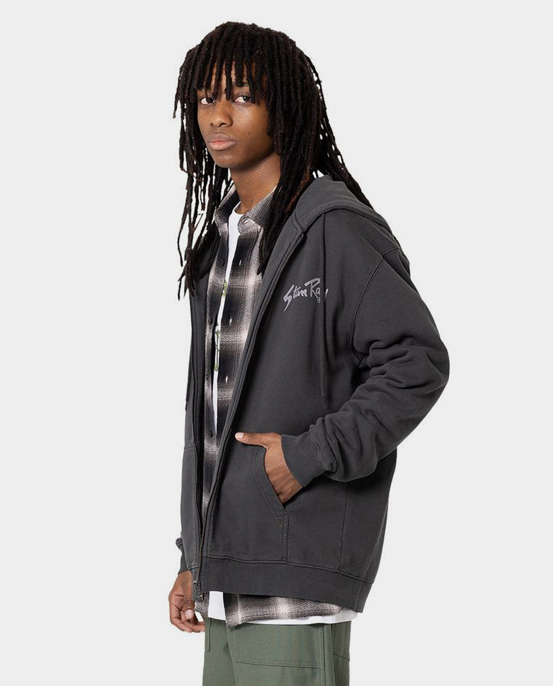 Stan Ray - Flying Horse Zip Thru Hoodie - Washed Black