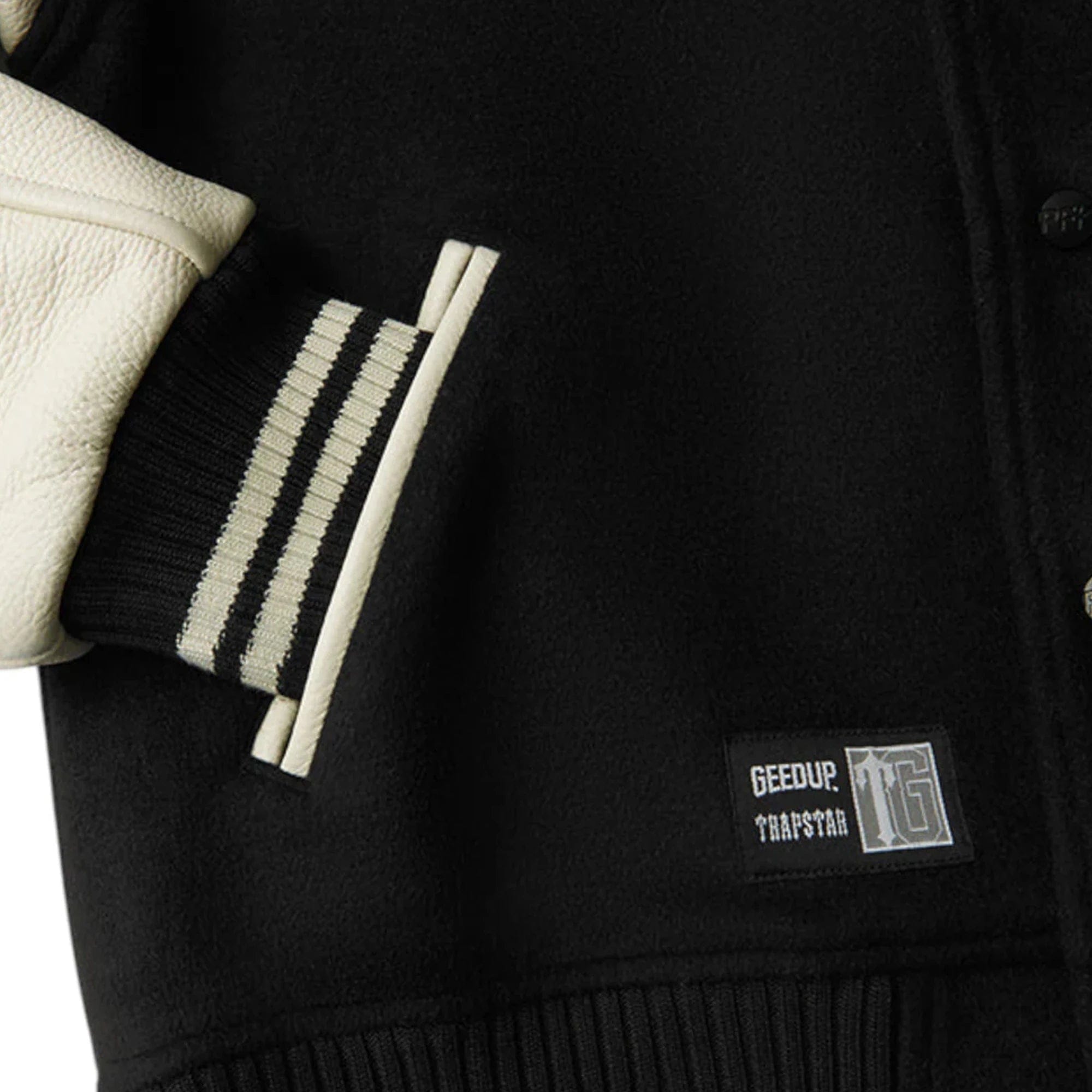 Geedup x Trapstar Letterman Jacket Black / White / Grey [Complex Exclusive] (2025)