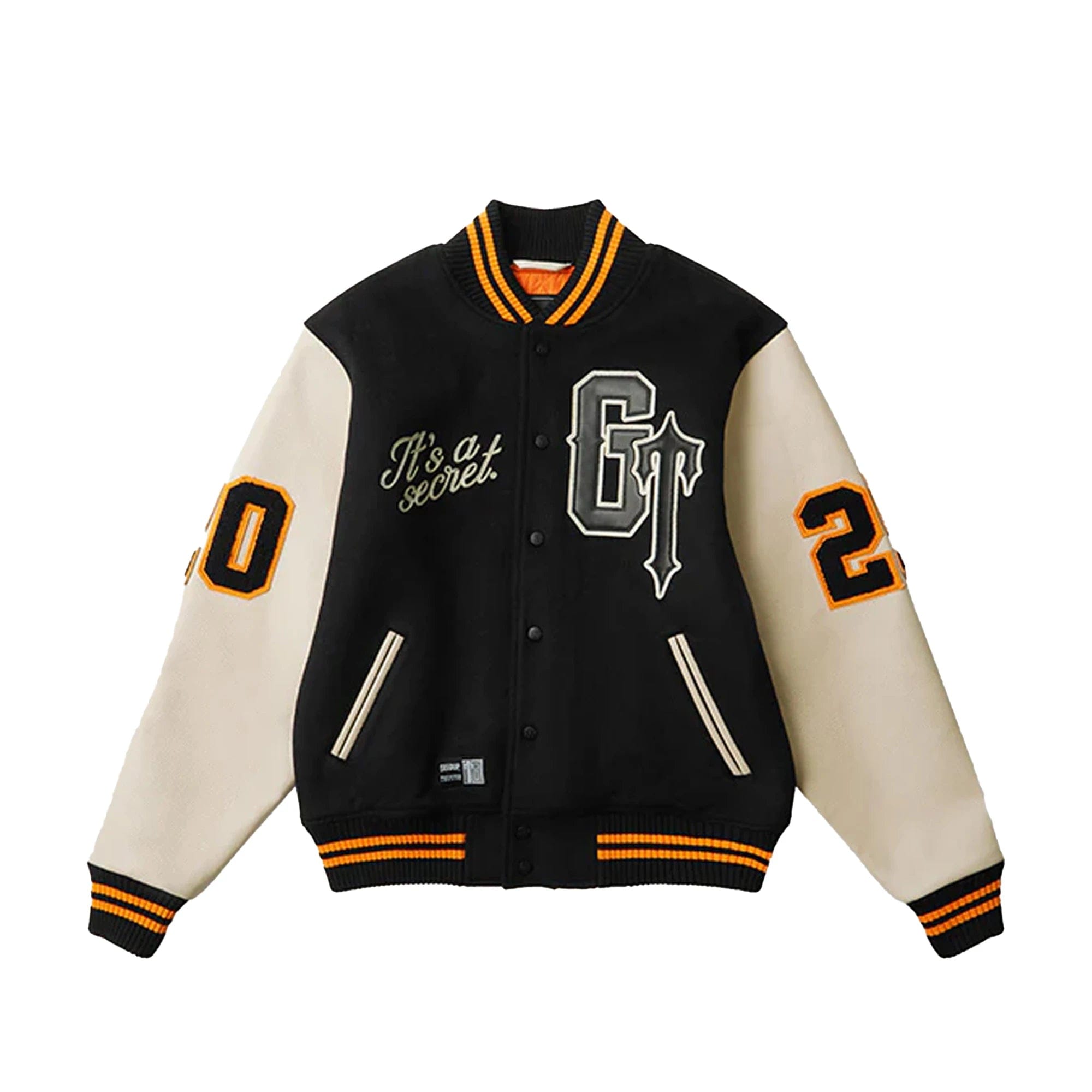 Geedup x Trapstar Letterman Jacket Black / Cream / Orange (2025)