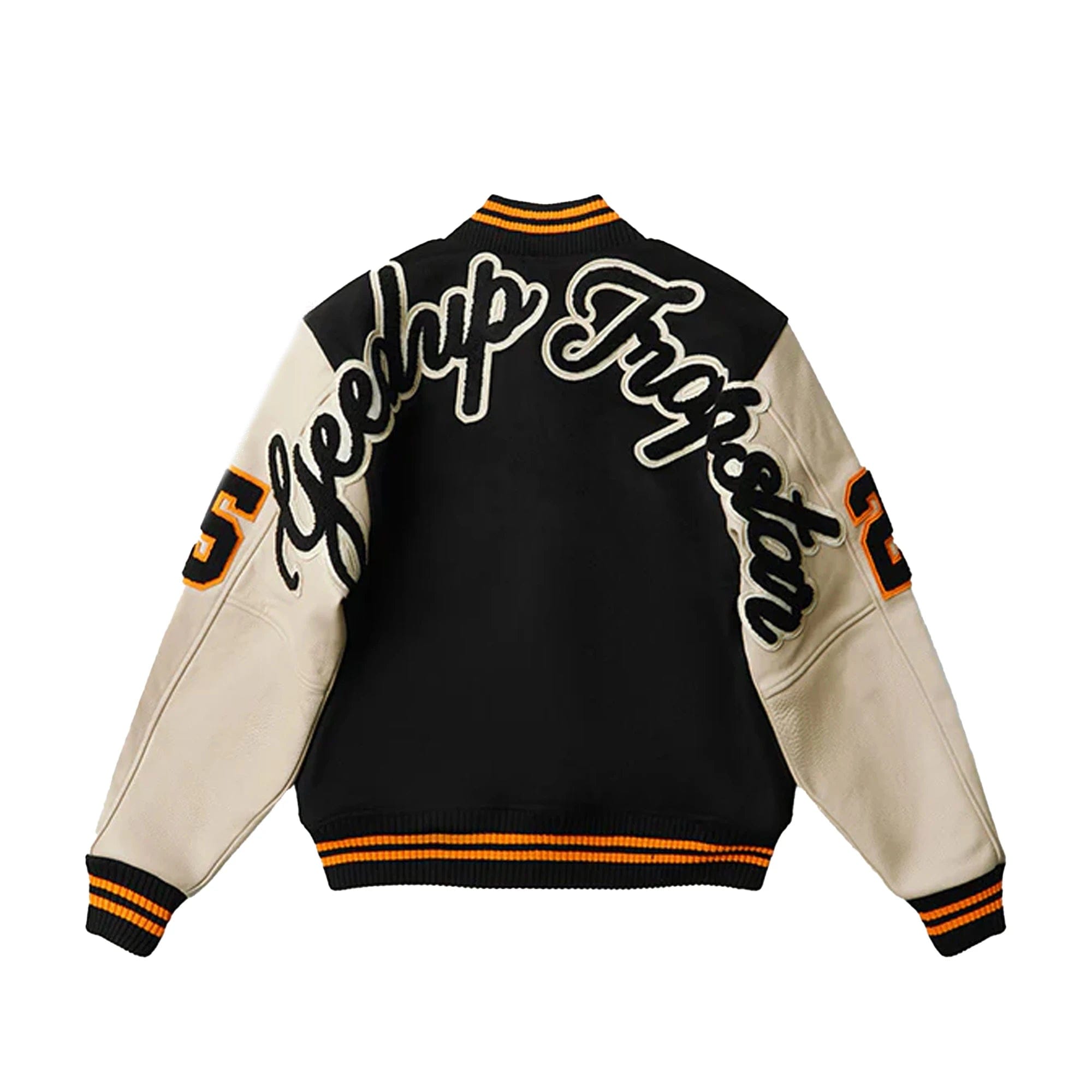 Geedup x Trapstar Letterman Jacket Black / Cream / Orange (2025)