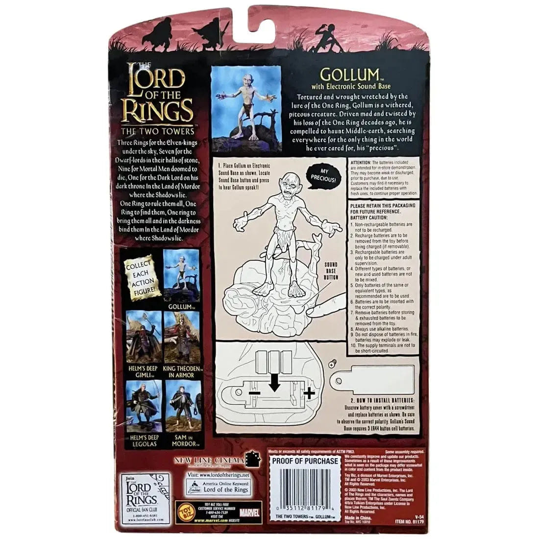 Toy Biz The Lord of the Rings: The Two Towers - Gollum Action Figure (6") - Toy Biz
