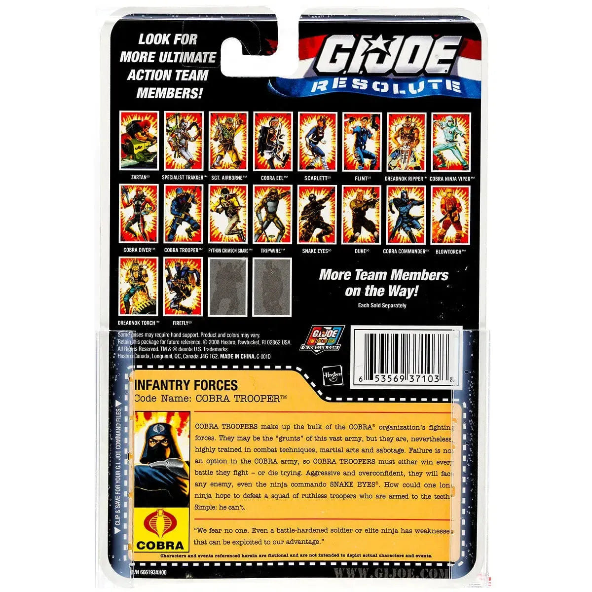 Hasbro G.I. Joe: Resolute - Infantry Forces Code Name: Cobra Trooper Action Figure - Hasbro