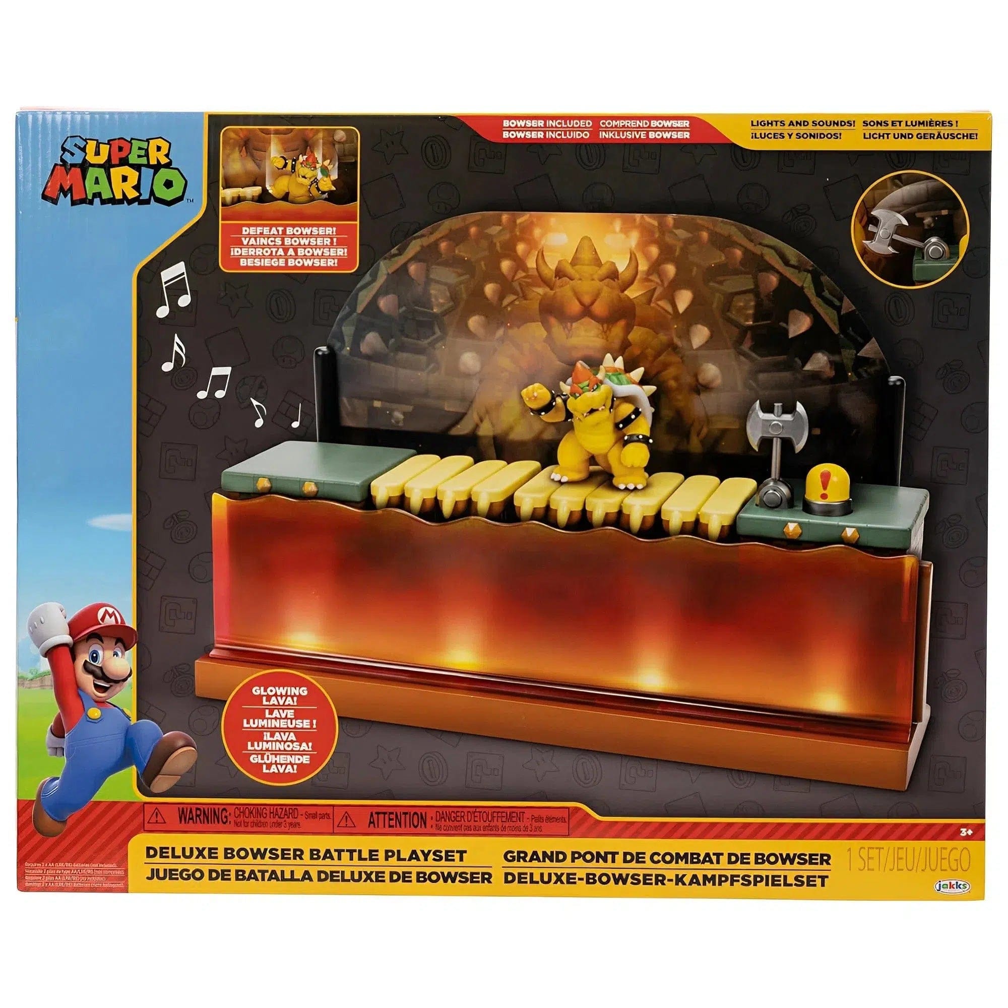 Jakks Pacific Super Mario Bros. - Deluxe Bowser Battle Playset (2.5" Scale Figures) - Jakks Pacific