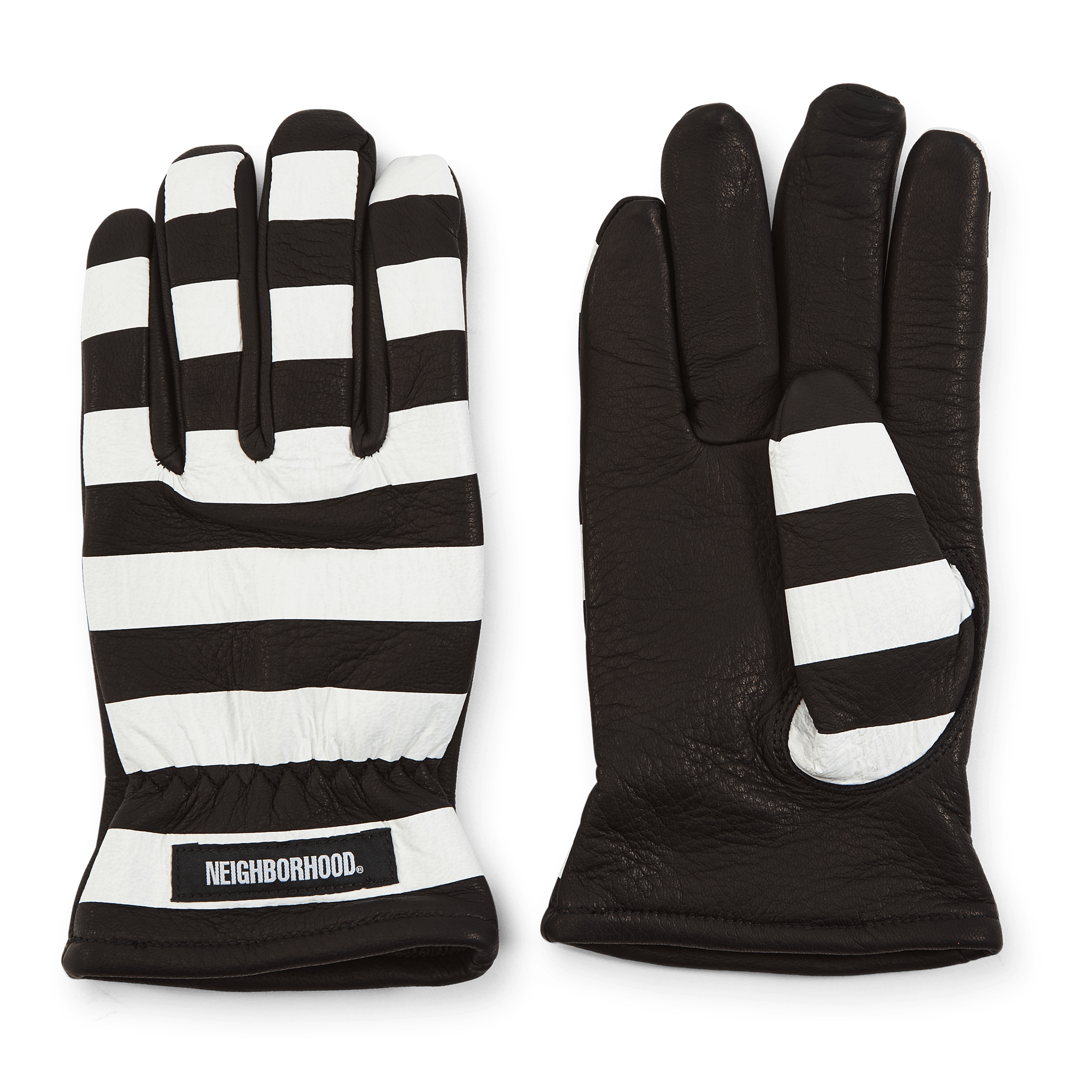 Neighborhood Leather Border Glove . Sl Bk