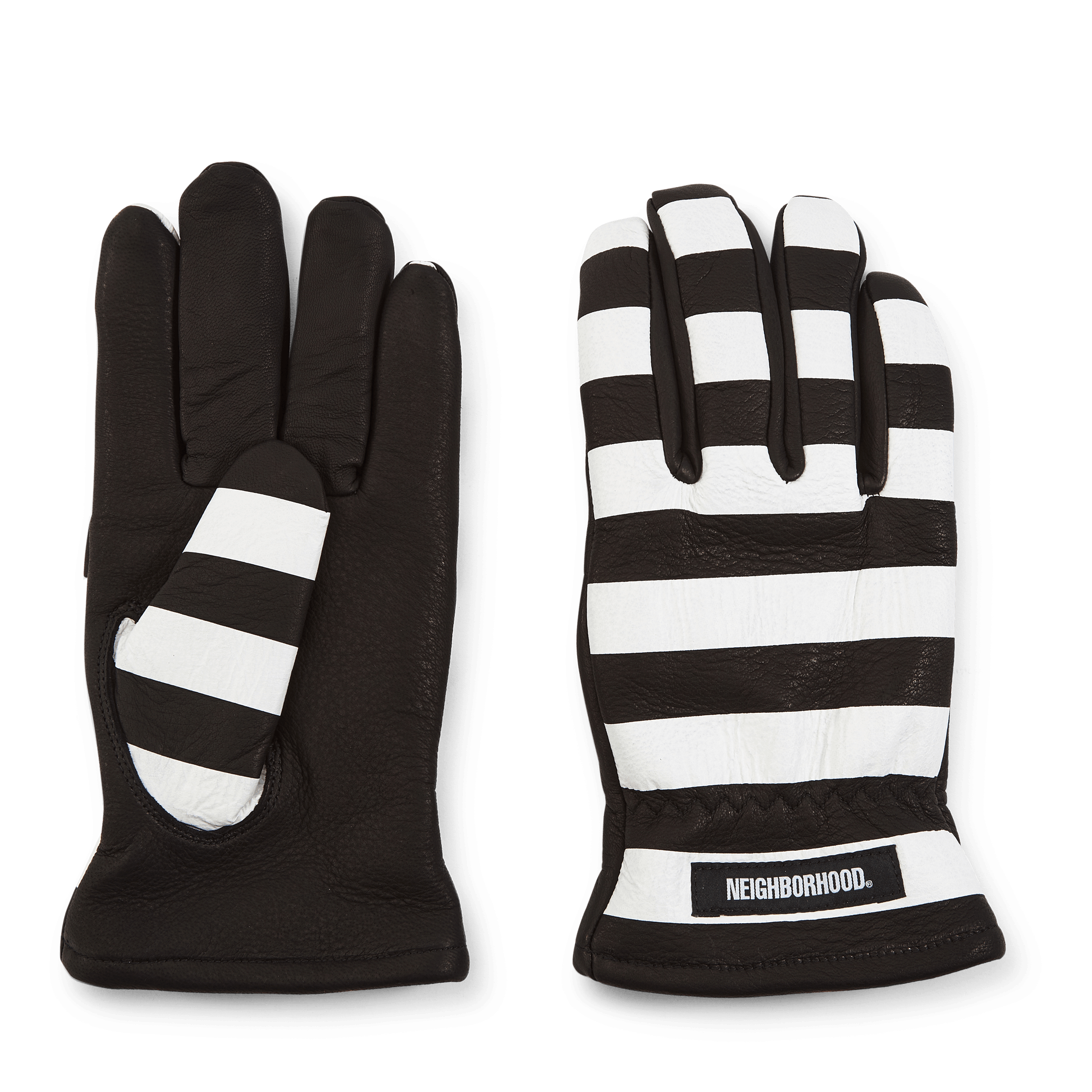 Neighborhood Leather Border Glove . Sl Bk