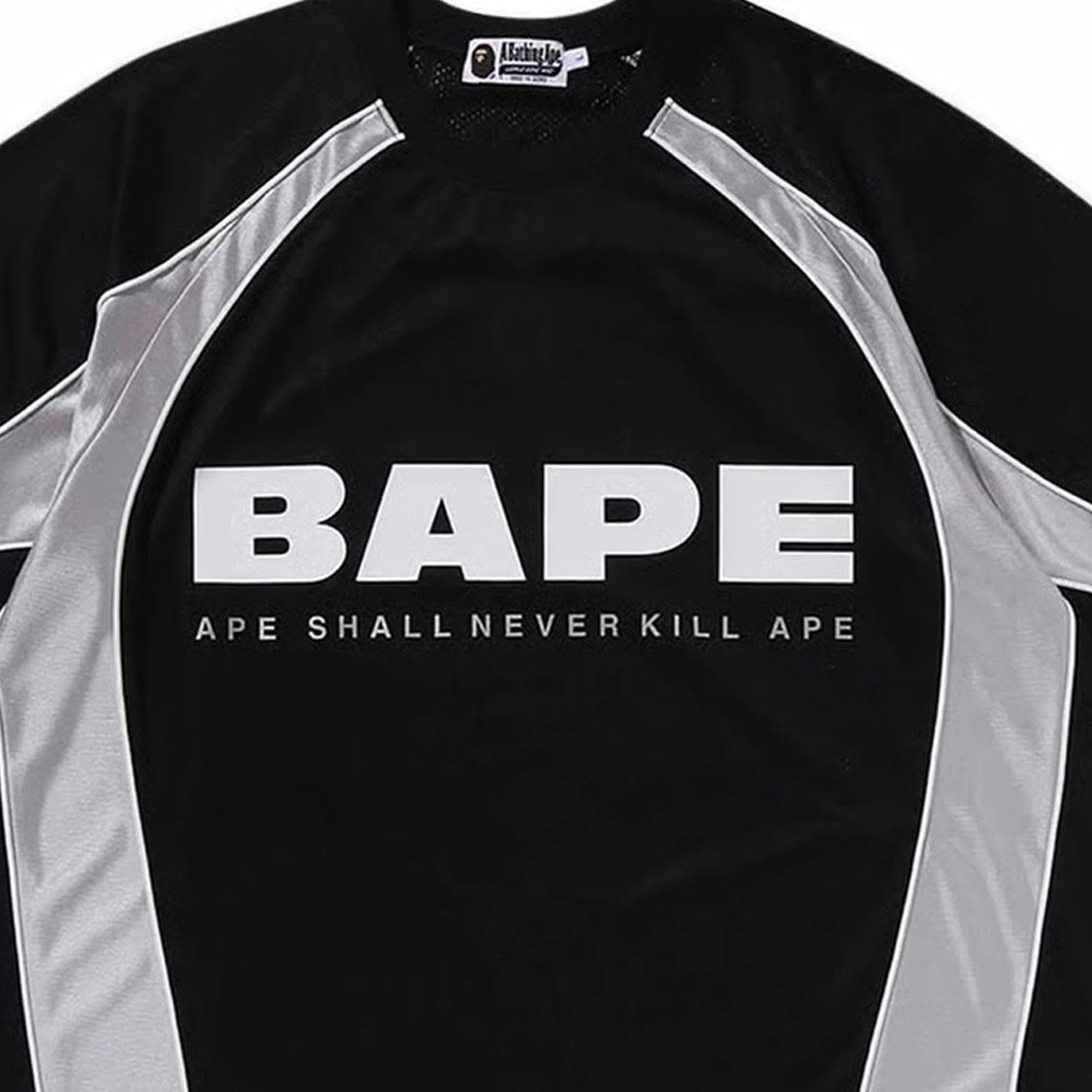 A Bathing Ape BAPE Solid Camo Jacquard Multilogo Relaxed Fit Football Jersey Black (2025)