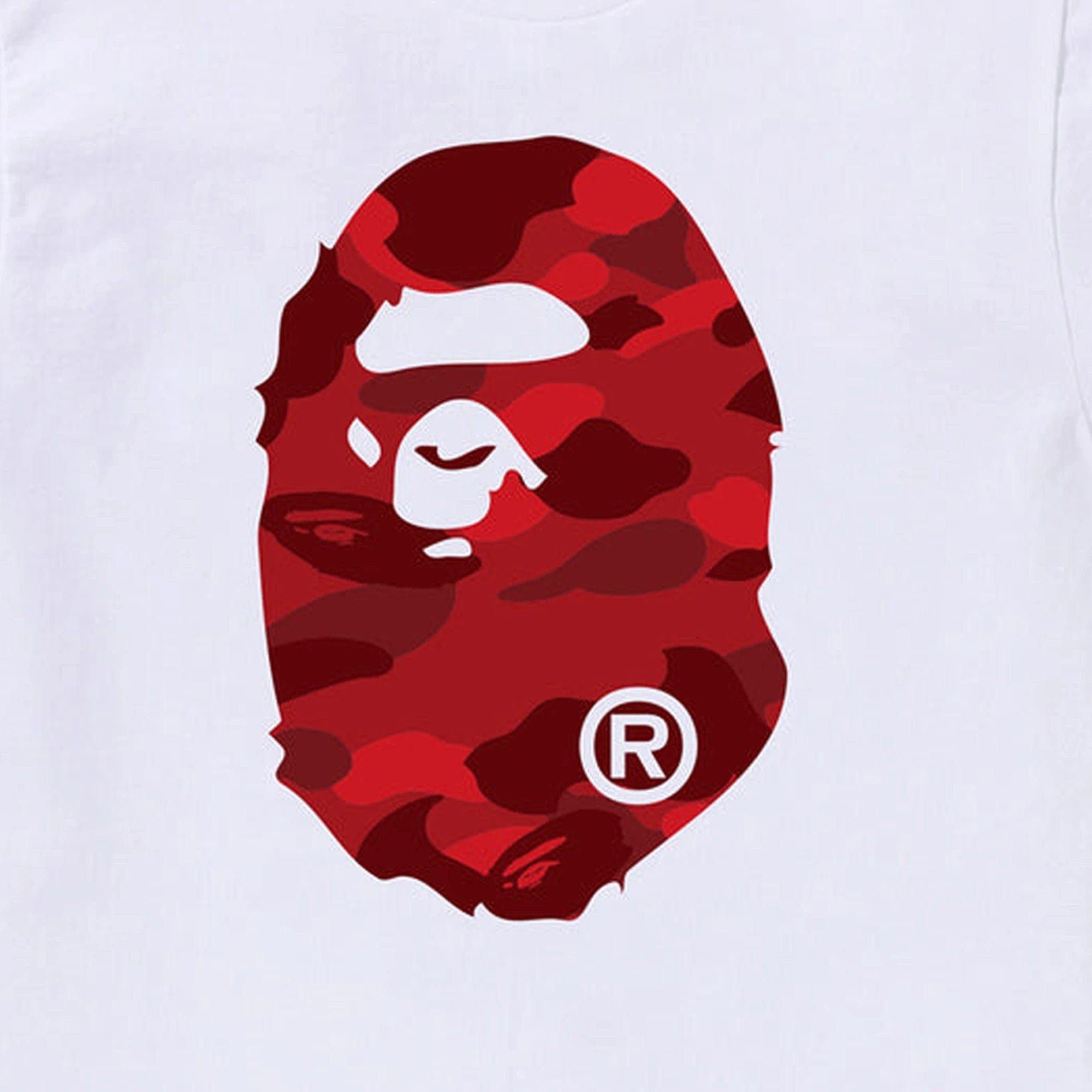 A Bathing Ape BAPE Color Camo Big Ape Head T-Shirt White / Red