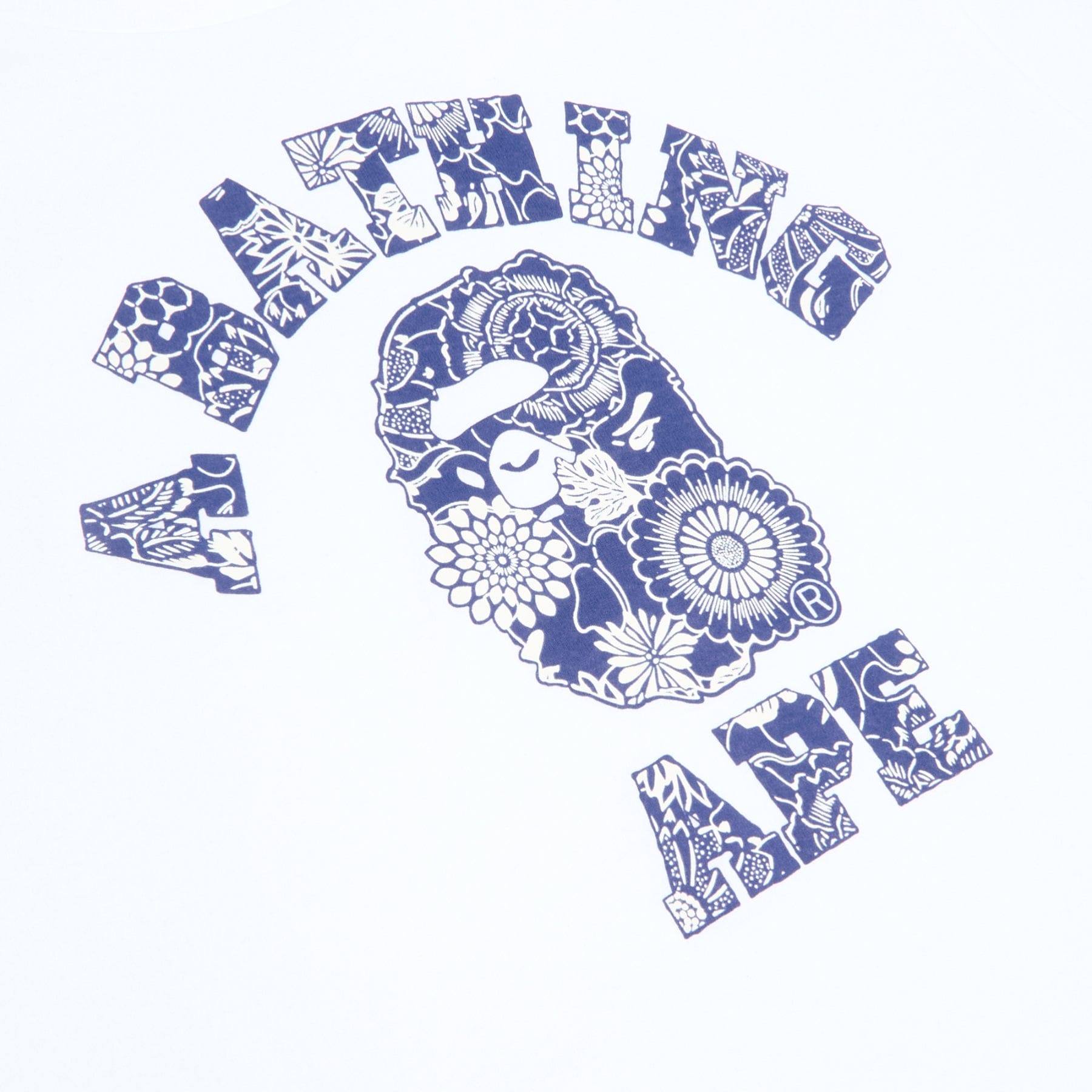 A Bathing Ape Japanese Indigo Art Camo College T-Shirt M (Whxny)