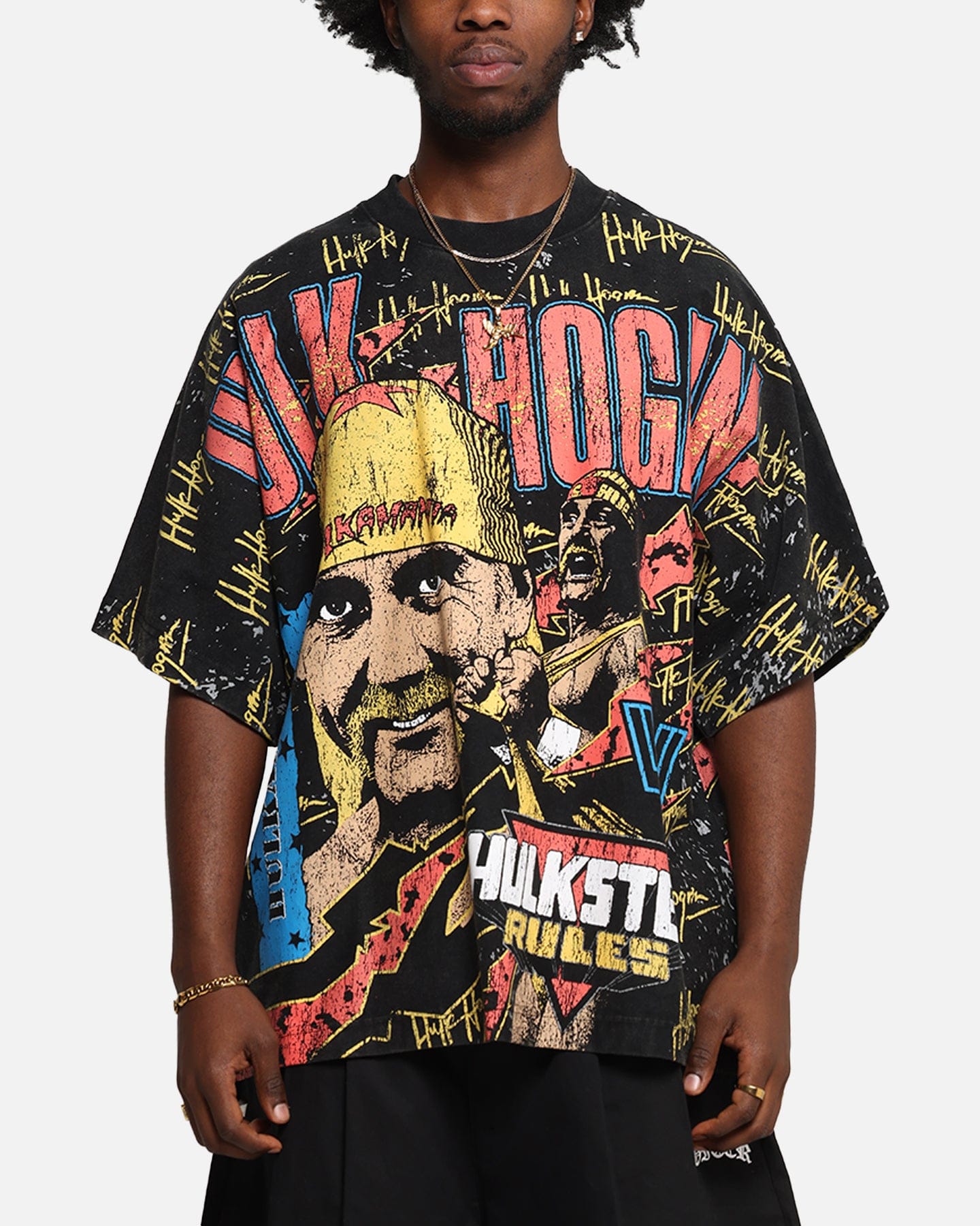 Hogan Culture Kings x WWE Hulk Hogan All Over Print T - Shirt Black