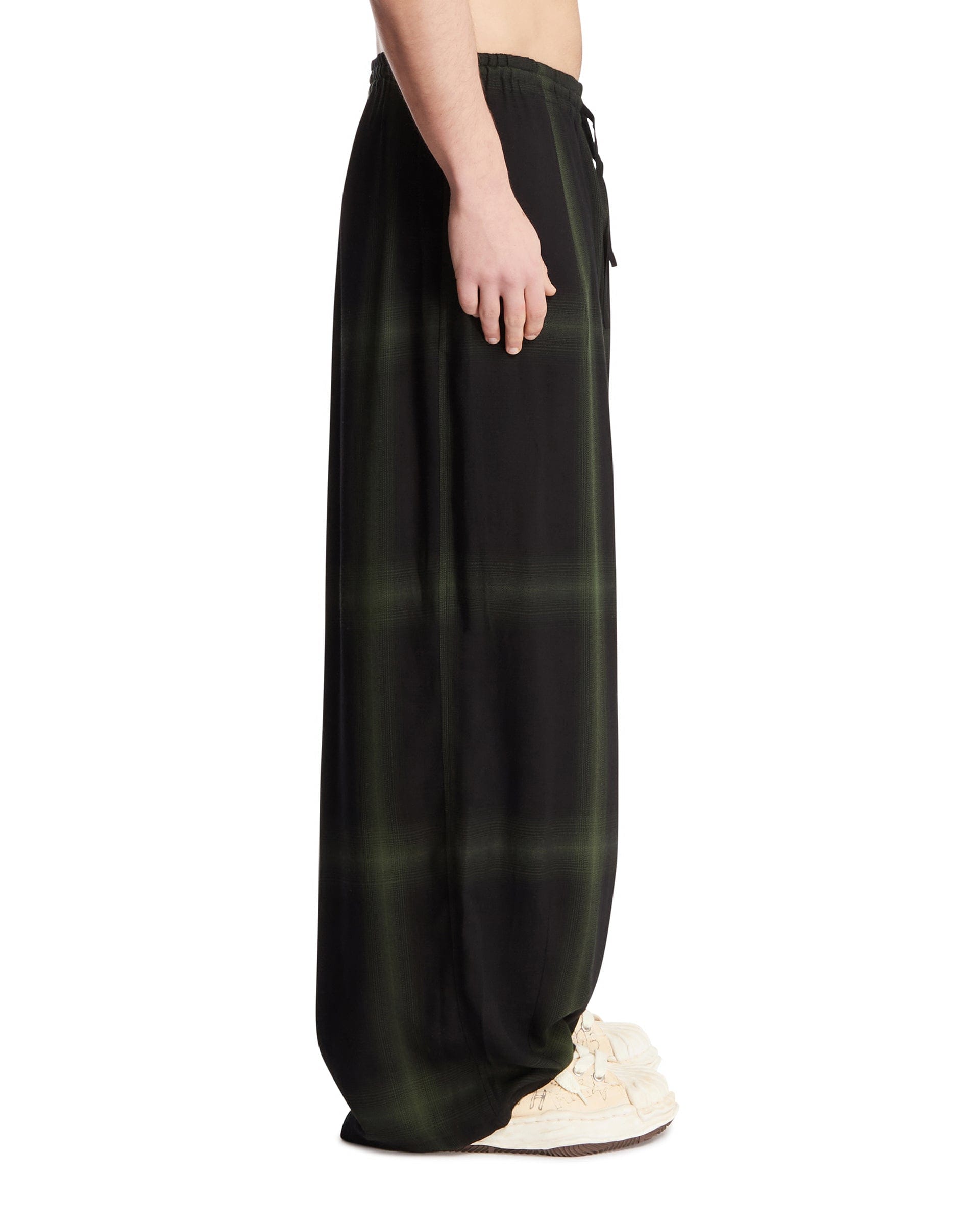 Needles Pantaloni Oversize A Quadri Neri