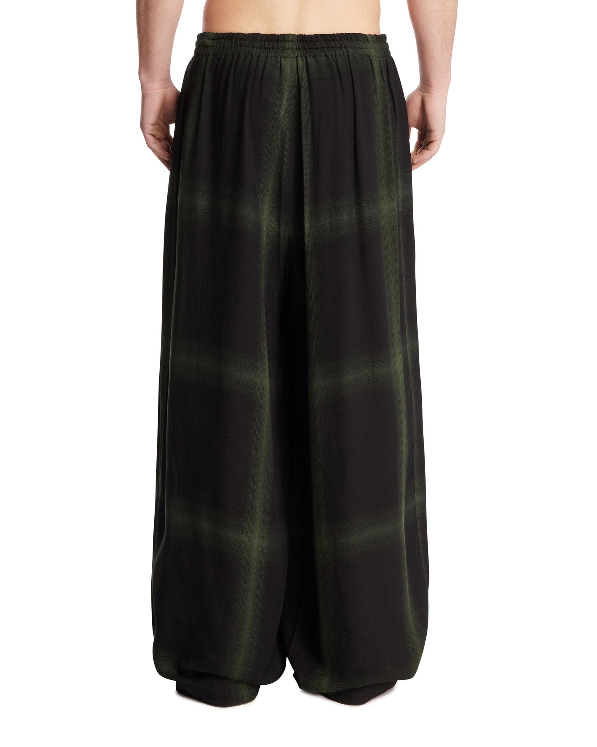 Needles Pantaloni Oversize A Quadri Neri