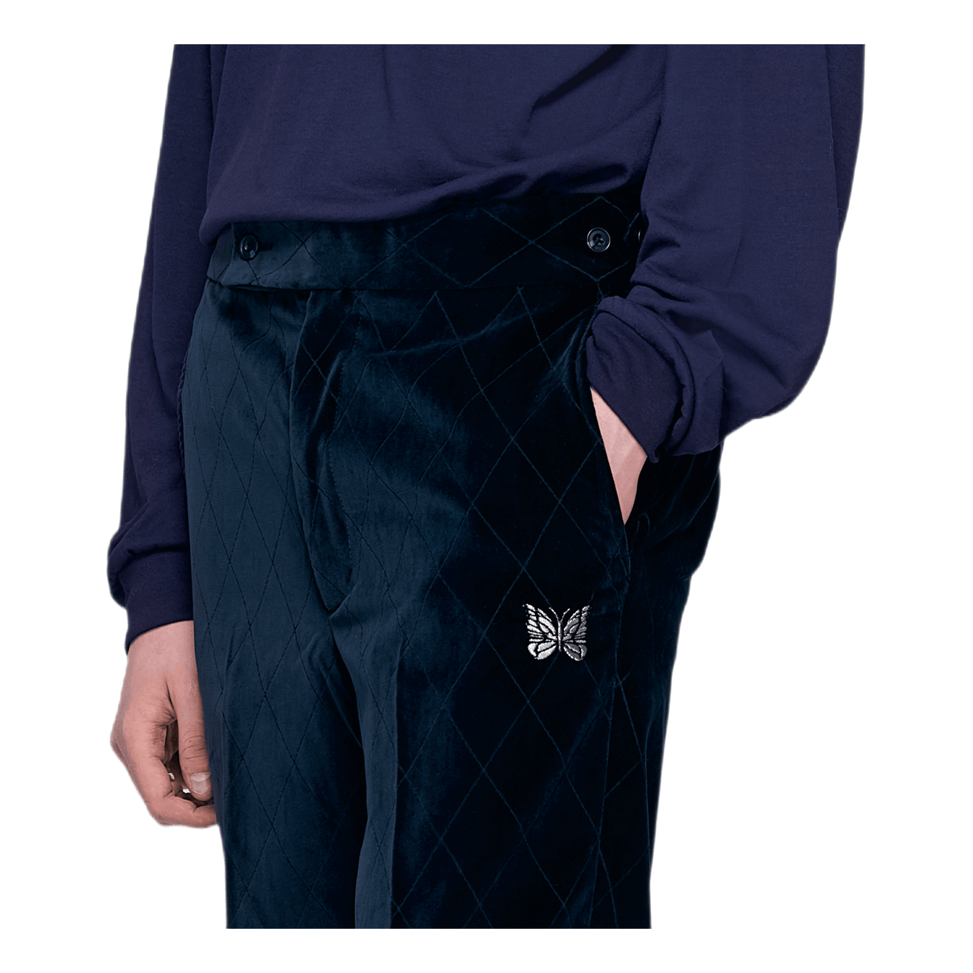 Needles Side Tab Trouser Pe/c Velvet / Blue