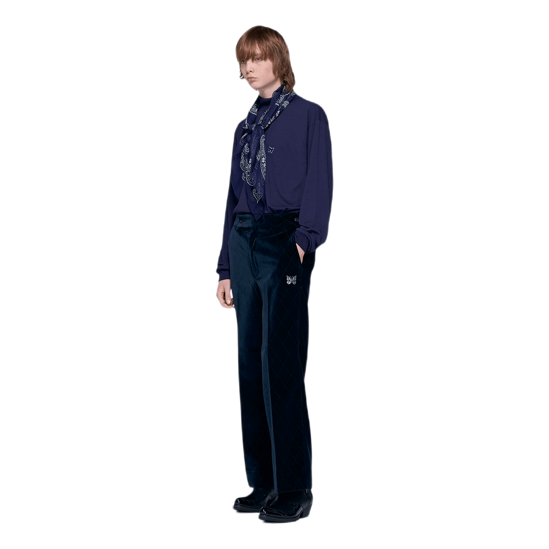 Needles Side Tab Trouser Pe/c Velvet / Blue