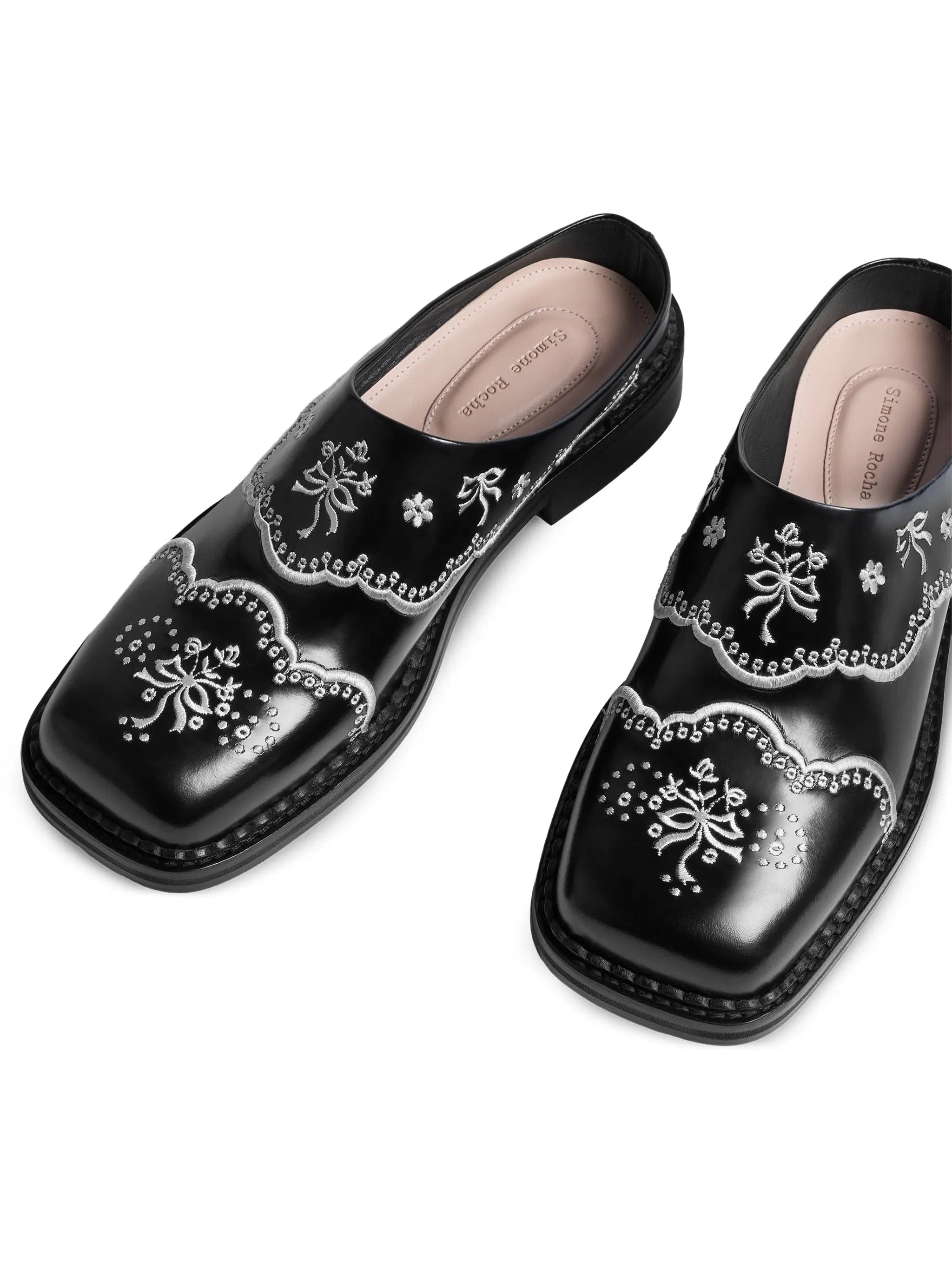 Simone Rocha embroidered leather mules