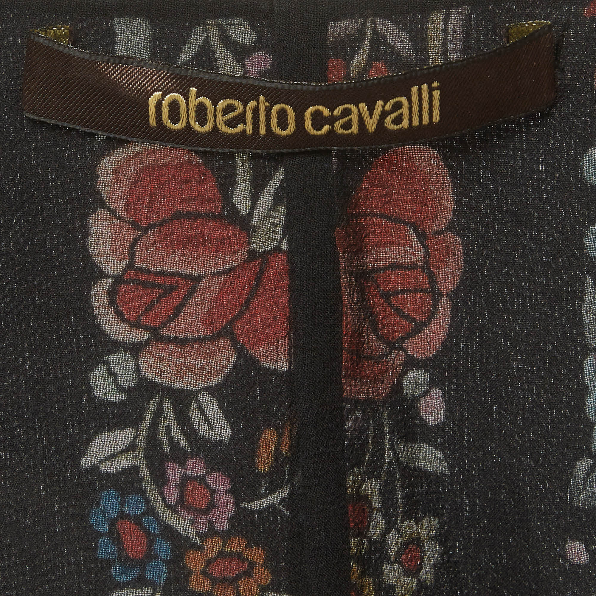 Roberto Cavalli Multicolour Floral Print Silk Belted Mini Dress