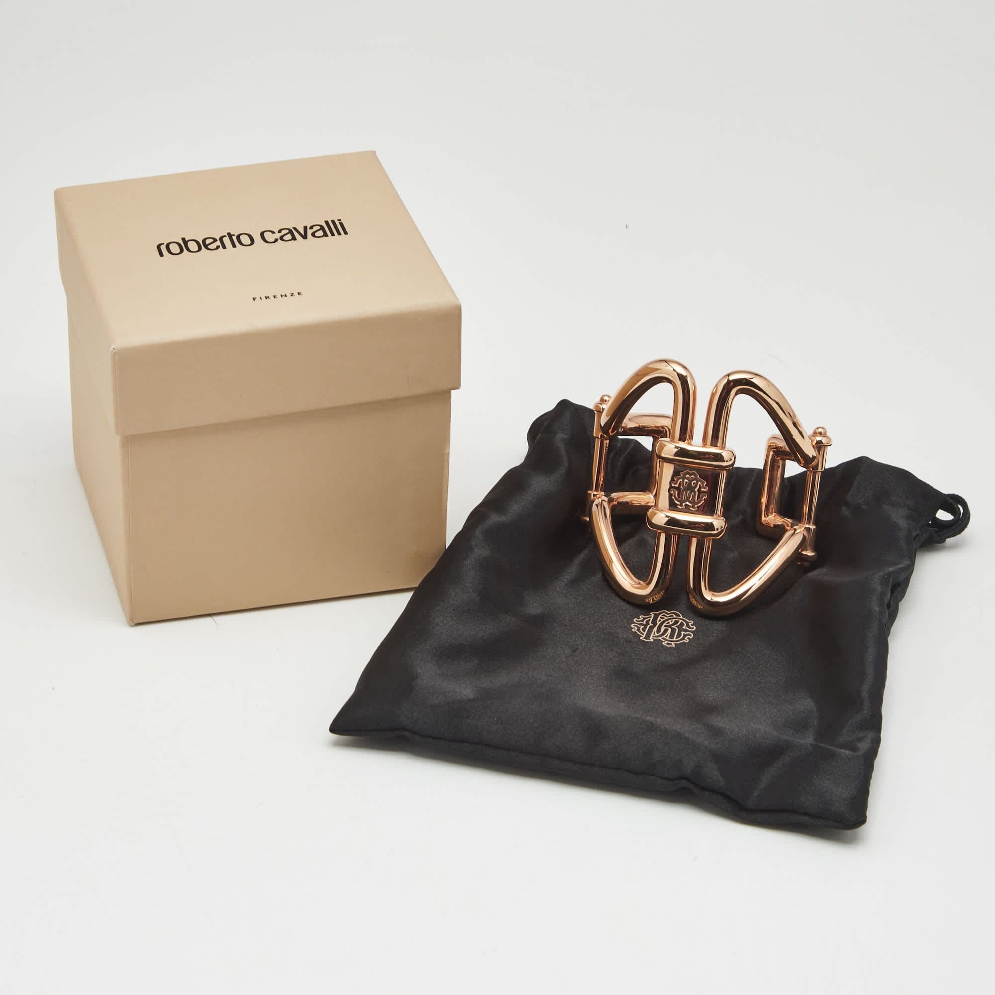 Roberto Cavalli Rose Gold Tone Cuff Bracelet
