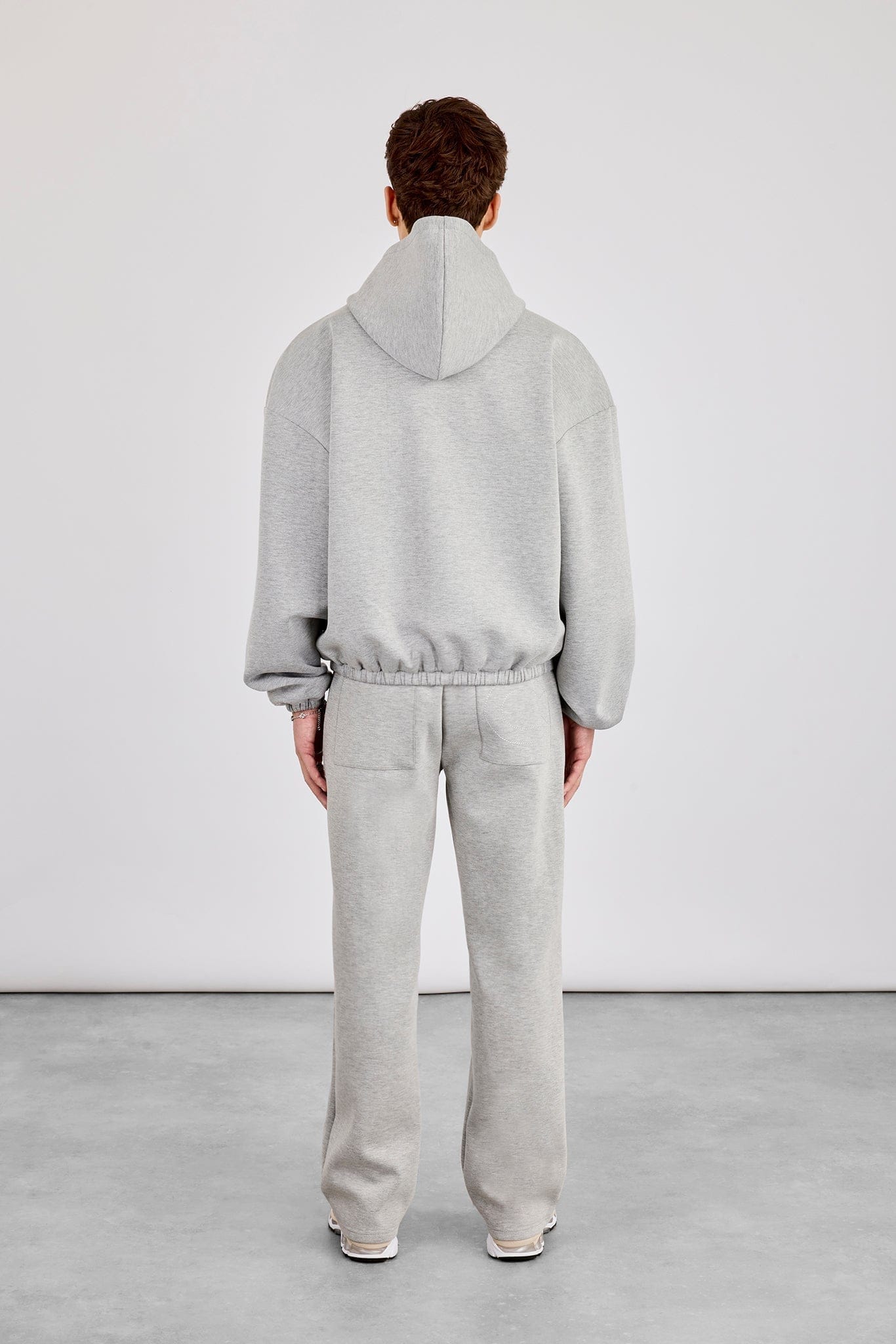 Cernucci Zip Hooded Panelled Scuba Jacket & Relaxed Scuba Trouser - Grey
