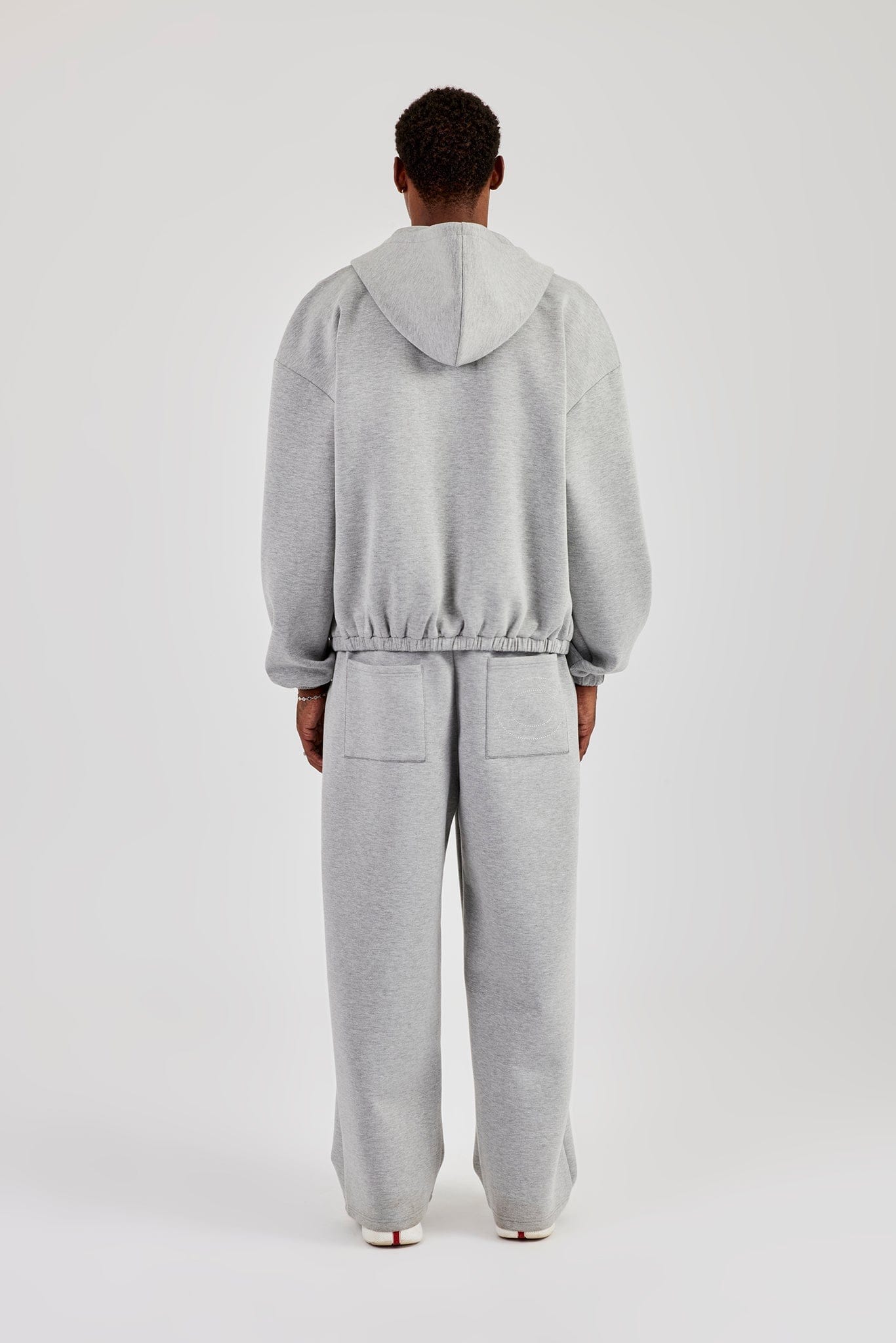 Cernucci Zip Hooded Panelled Scuba Jacket & Baggy Fit Trouser - Grey