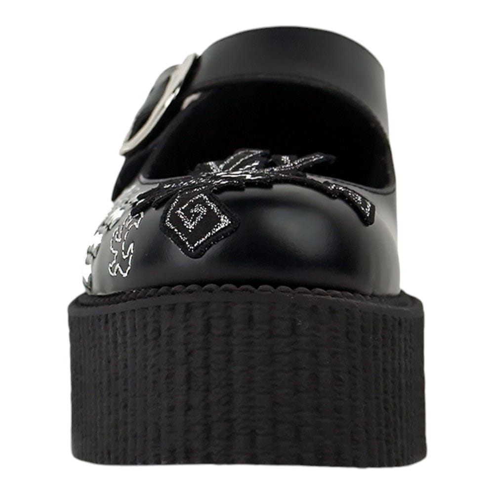 Underground MARY JANE CREEPER SHOE - DOUBLE SOLE - BLACK LEATHER/DRAGON