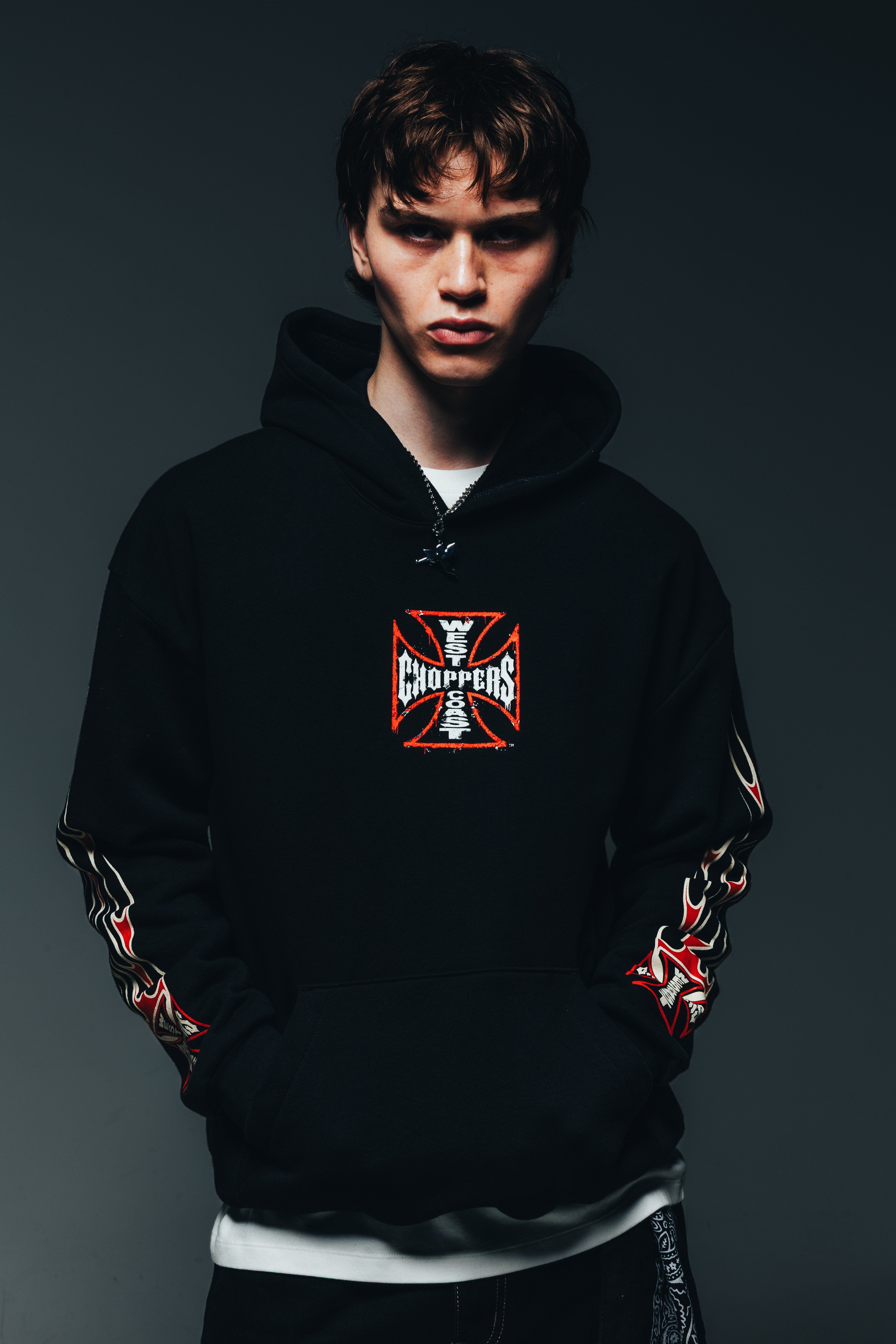 WEST COAST Choppers Forever Flames Hoodie Black