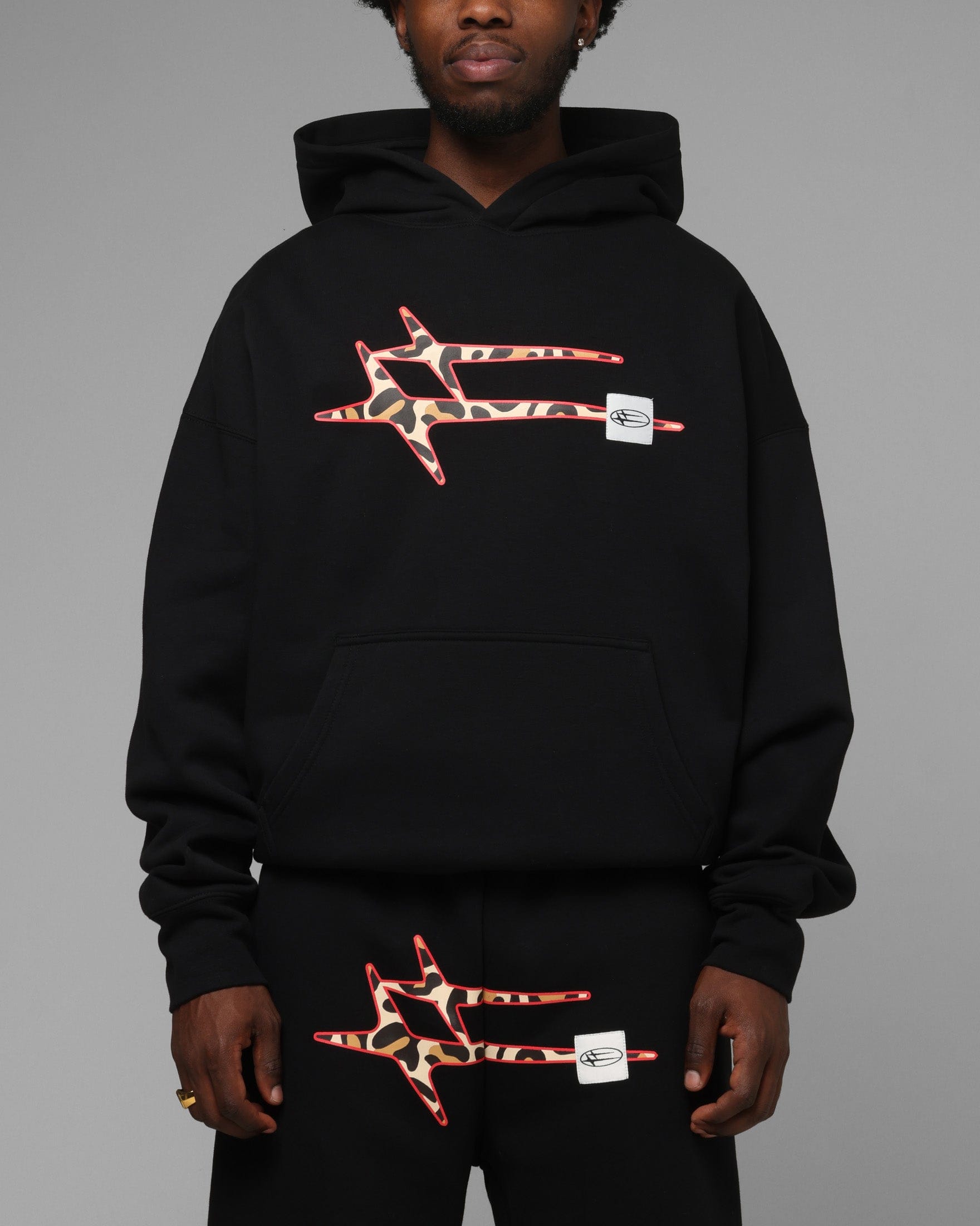 Loiter Hybrid Premium Hoodie Black/Leopard