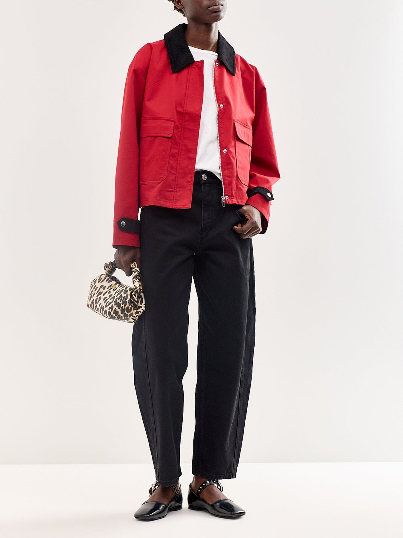 Nobody's Child Cropped Freddie Barn Jacket Red