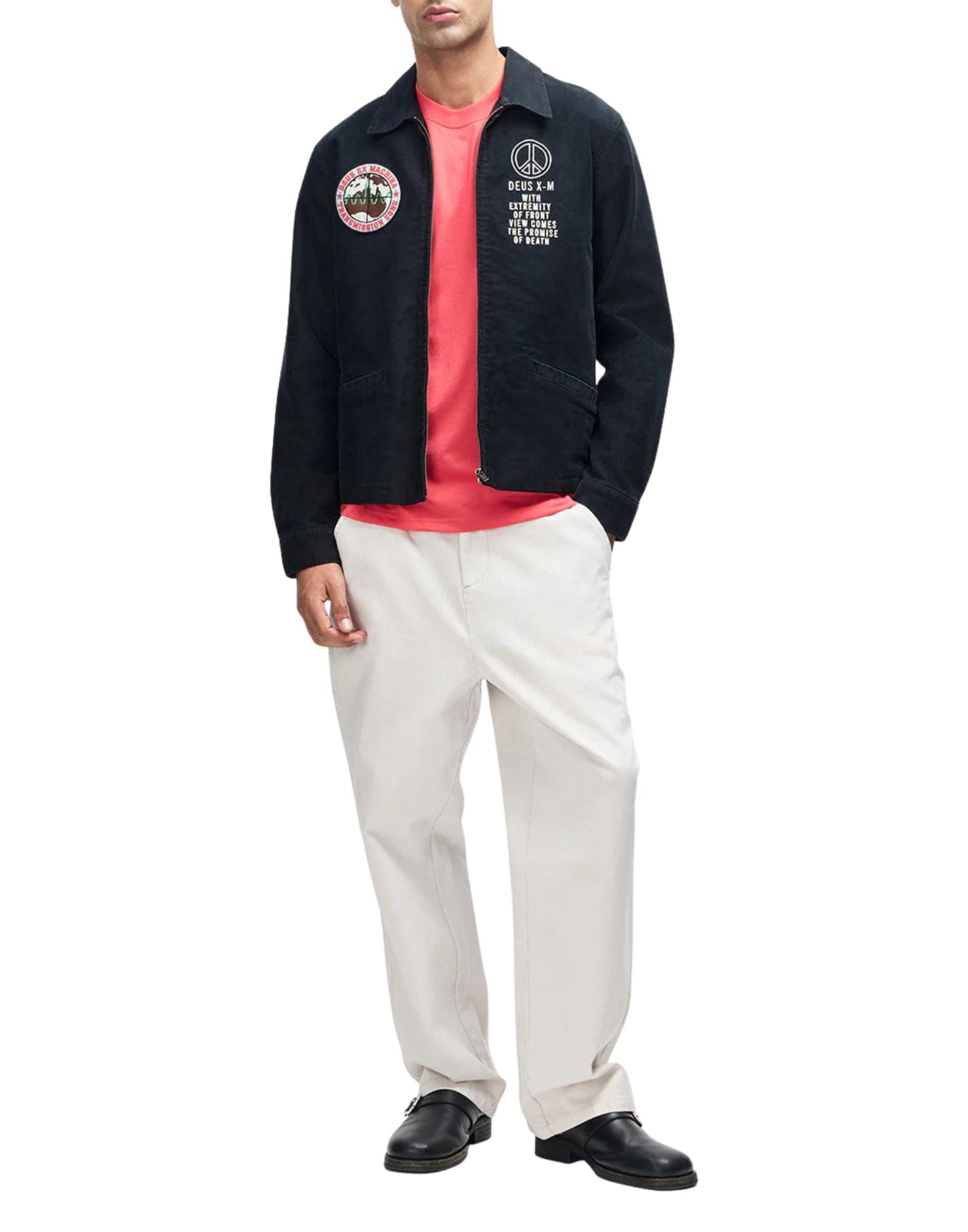 SOUVENIR Black Fugazi Embroidered Cotton Sateen Souvenir Jacket