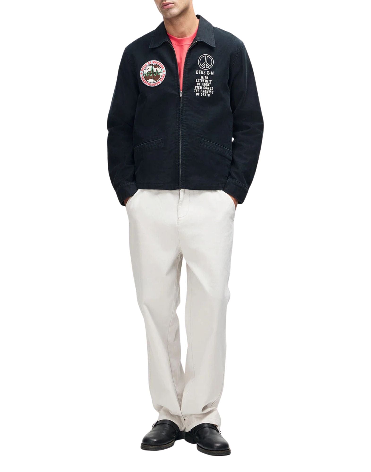 SOUVENIR Black Fugazi Embroidered Cotton Sateen Souvenir Jacket
