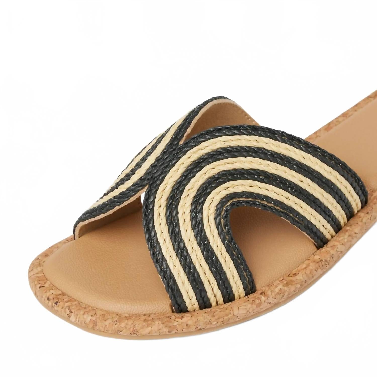 WHITE* Women's Willow Paisley Textile Sandals In Black/white
