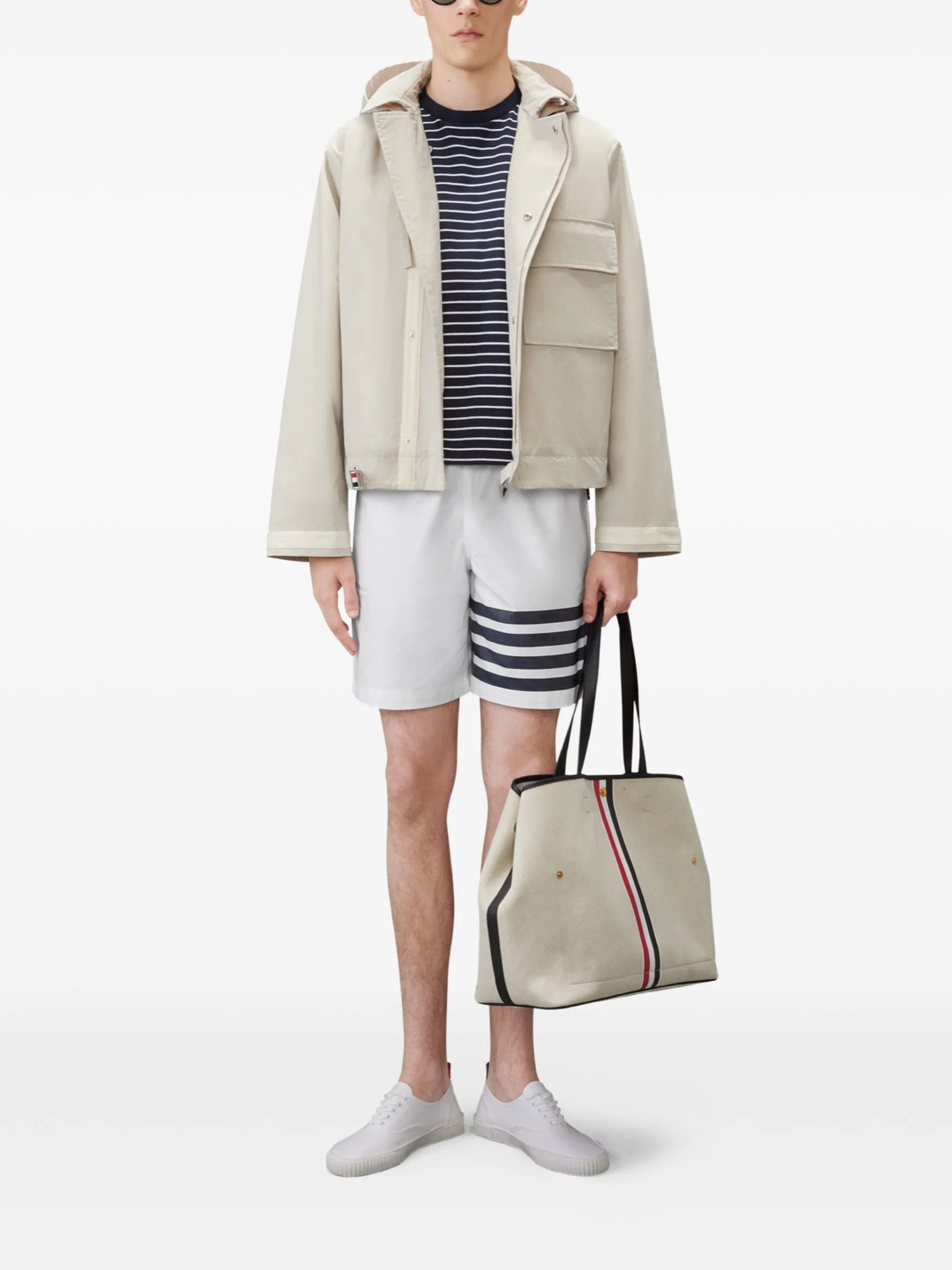 Thom Browne 4 - Bar striped T - shirt