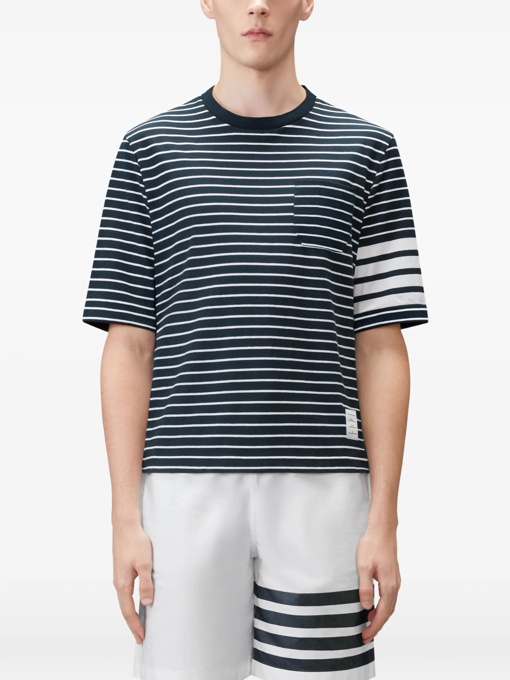 Thom Browne 4 - Bar striped T - shirt