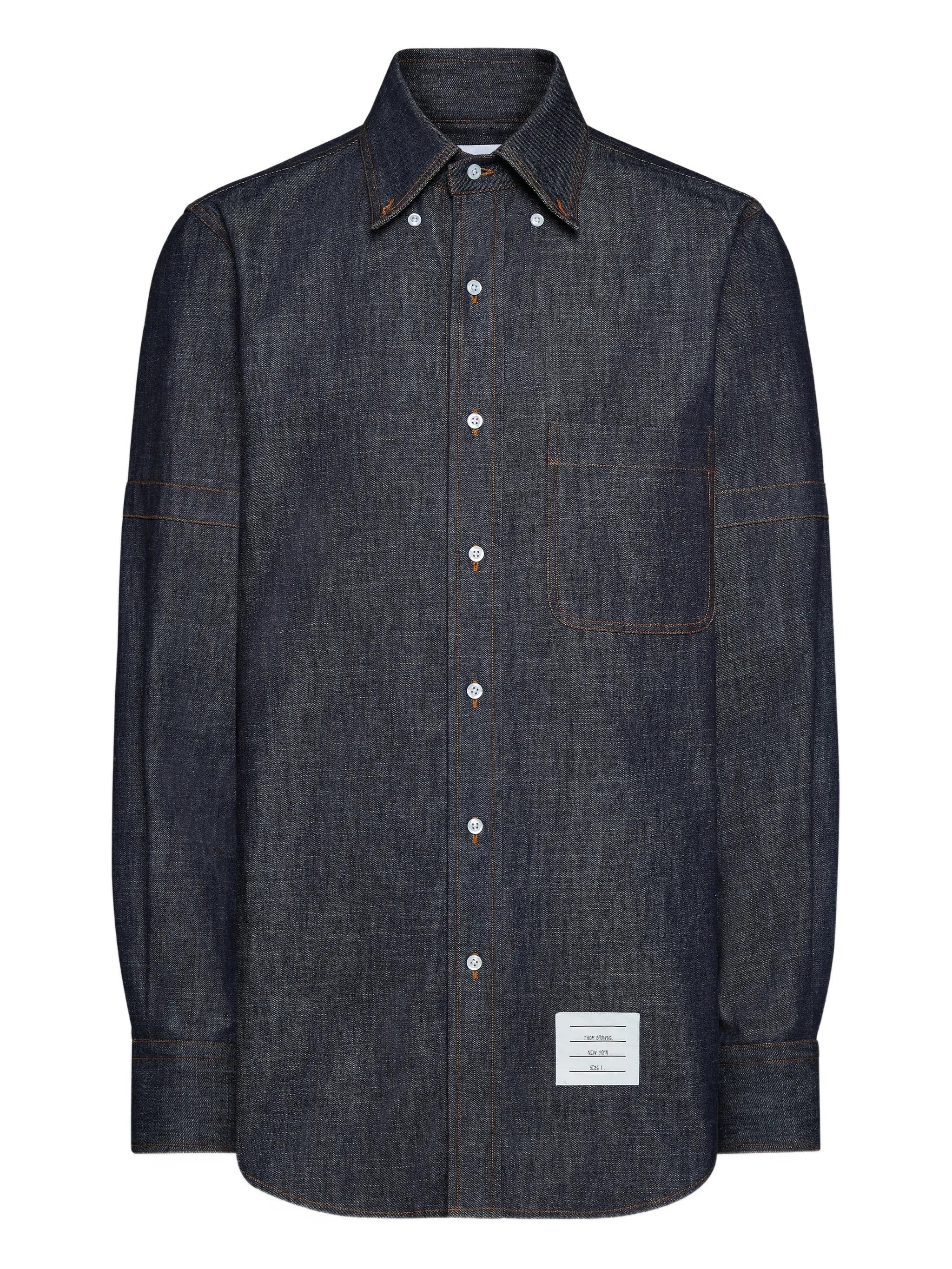 Thom Browne denim armband long - sleeve shirt