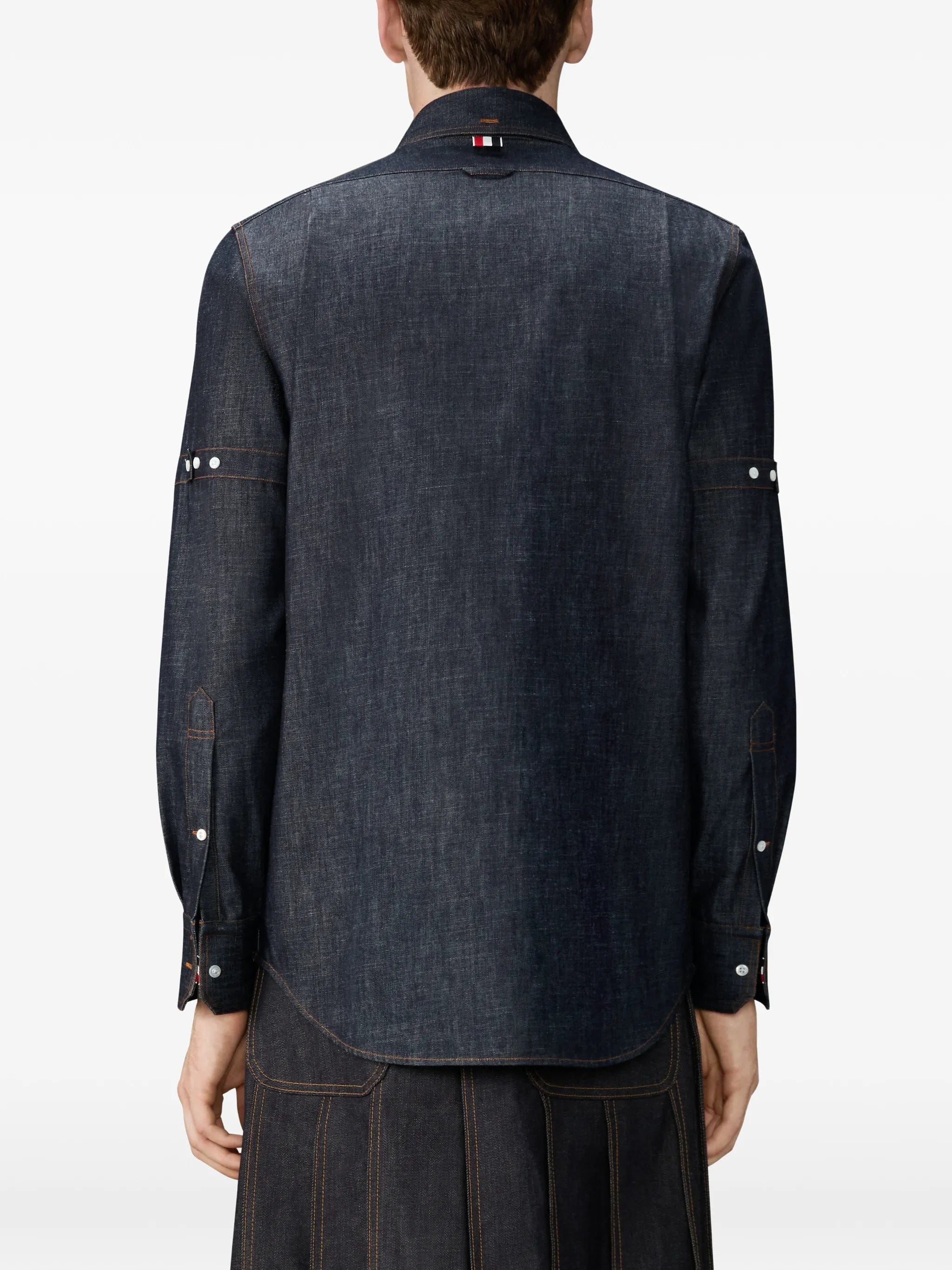 Thom Browne denim armband long - sleeve shirt