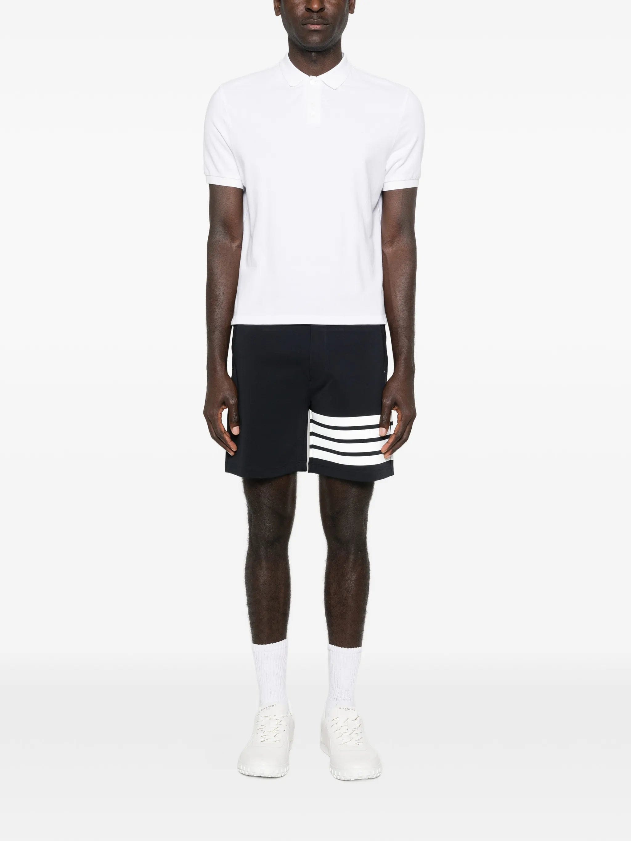 Thom Browne reflective 4 - bar bermuda shorts