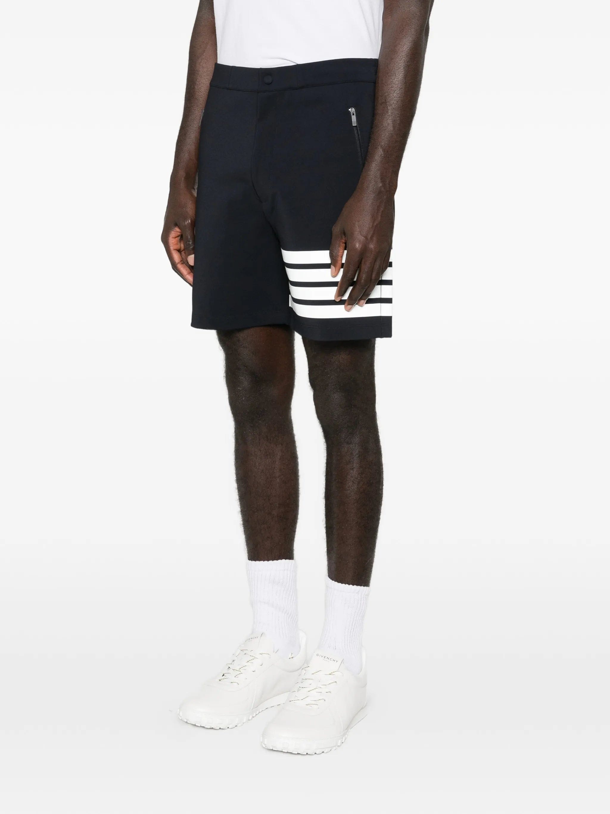 Thom Browne reflective 4 - bar bermuda shorts