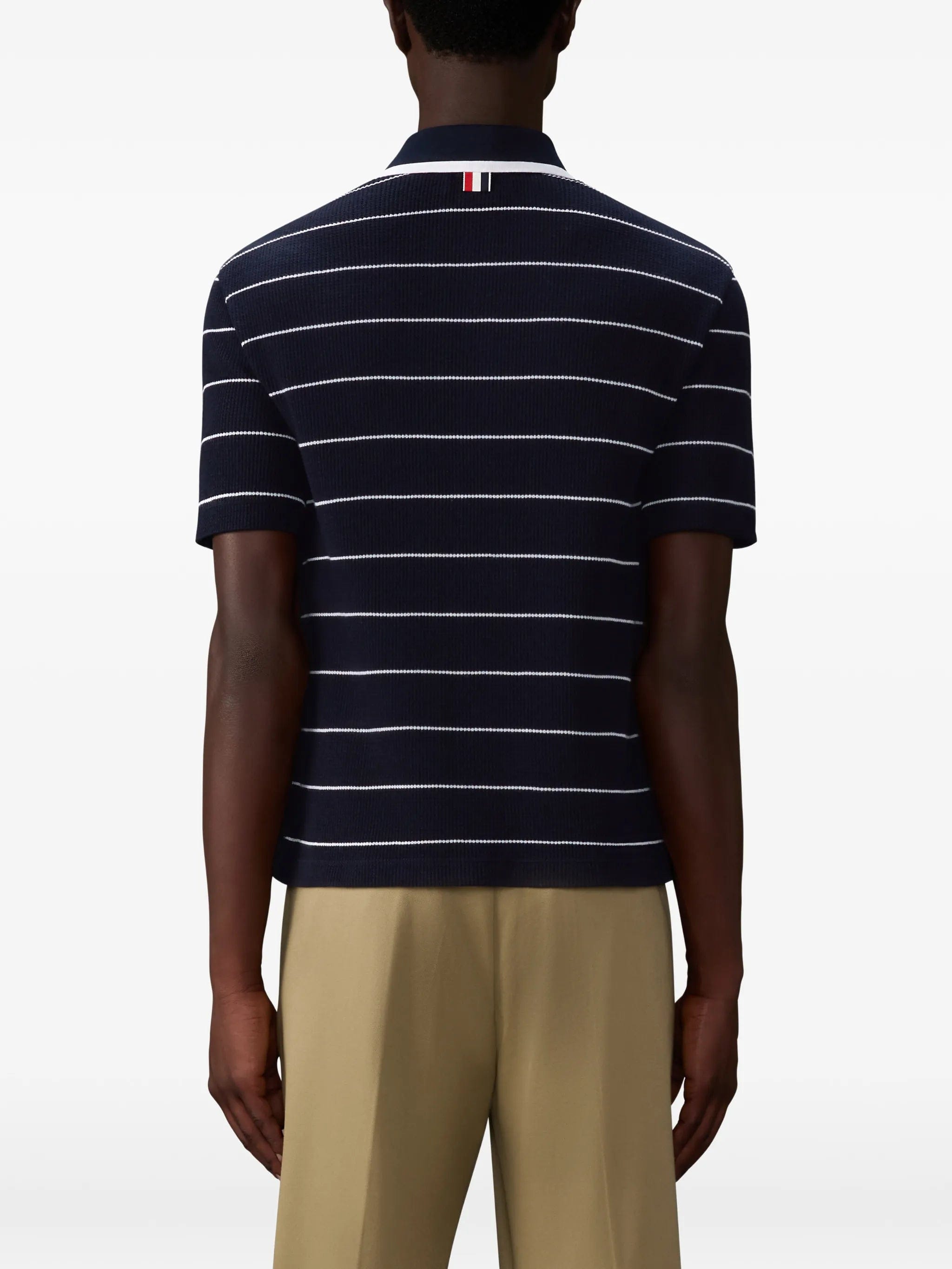 Thom Browne striped waffle short - sleeve shirt