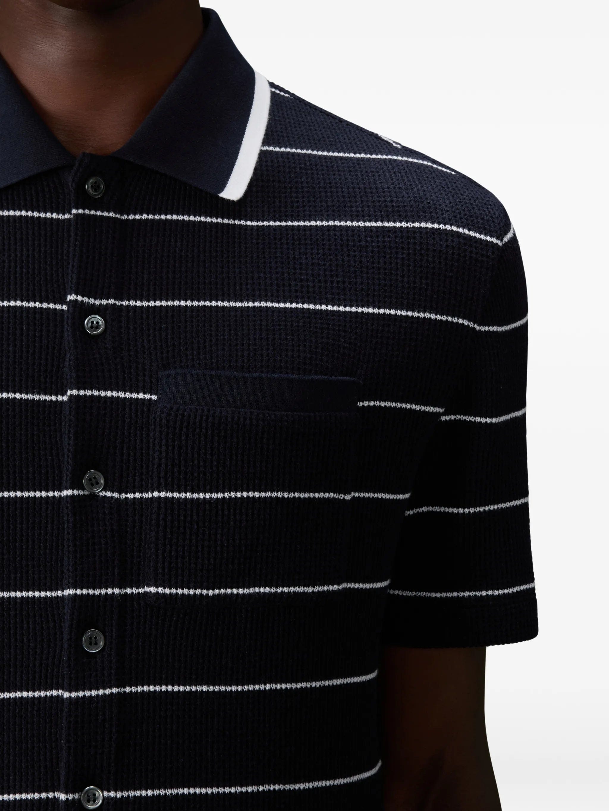 Thom Browne striped waffle short - sleeve shirt