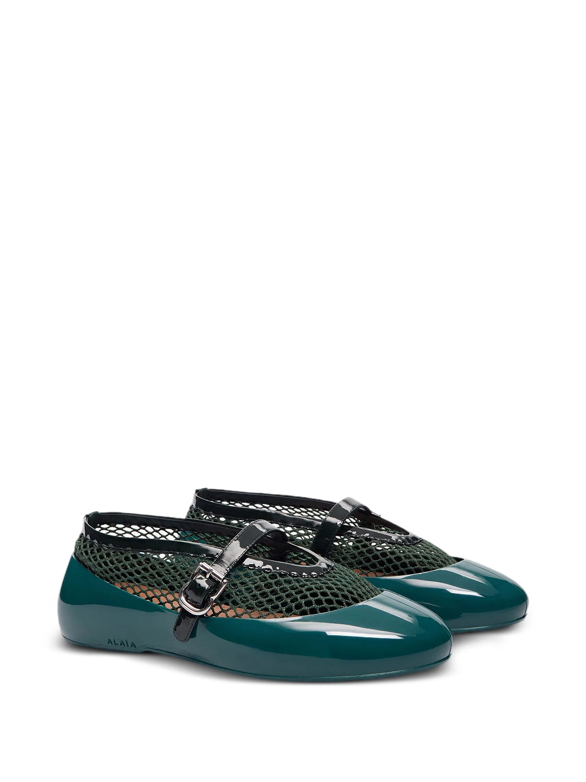 Alaïa buckled fishnet ballet flats