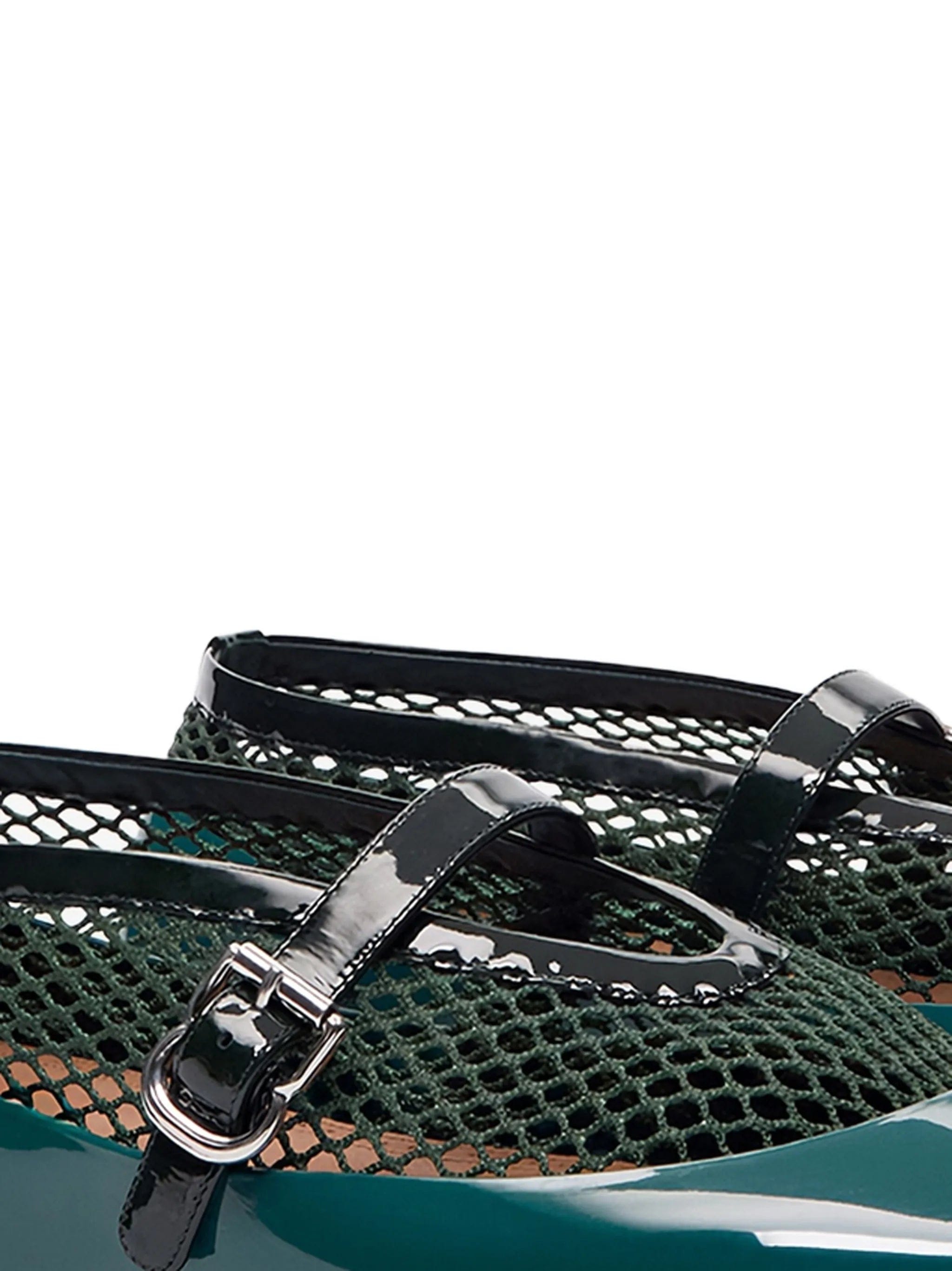 Alaïa buckled fishnet ballet flats