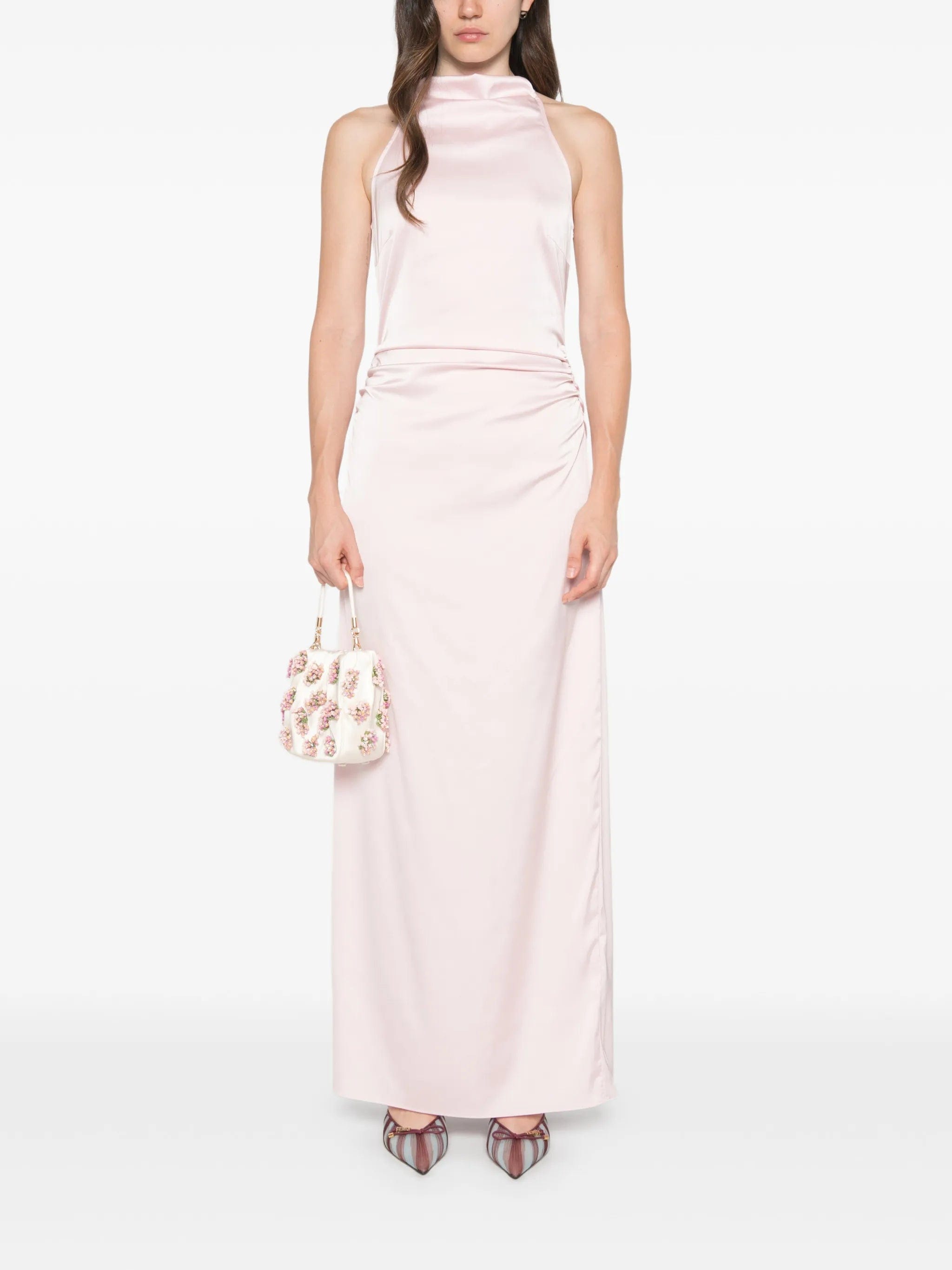 Rotate Birger Christensen halterneck ruched maxi dress