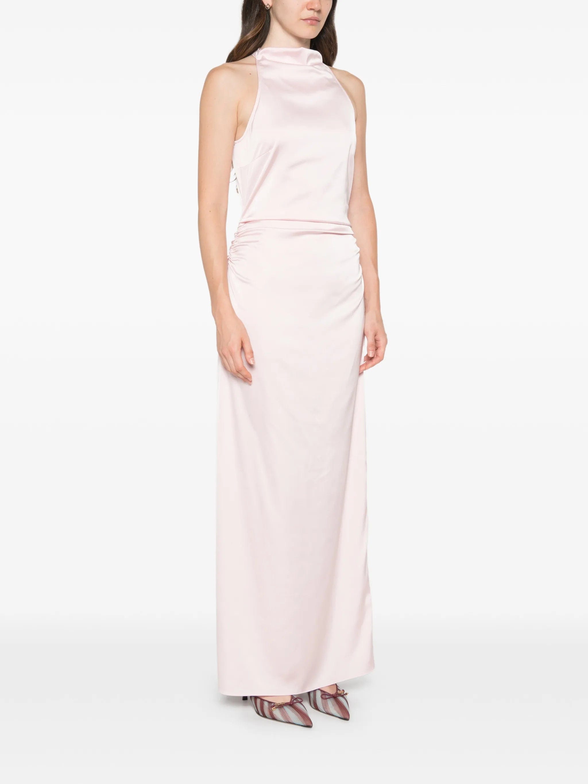 Rotate Birger Christensen halterneck ruched maxi dress