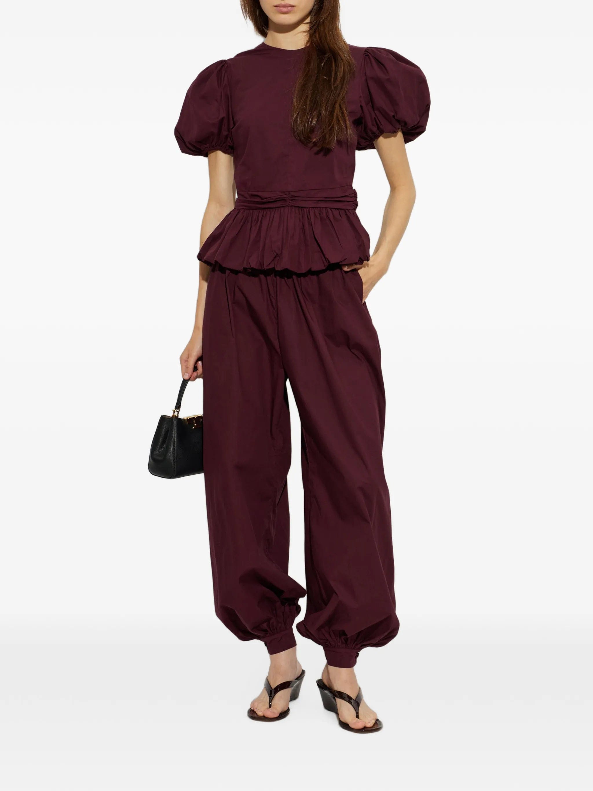 Rotate Birger Christensen gathered - cuff loose - fit trousers