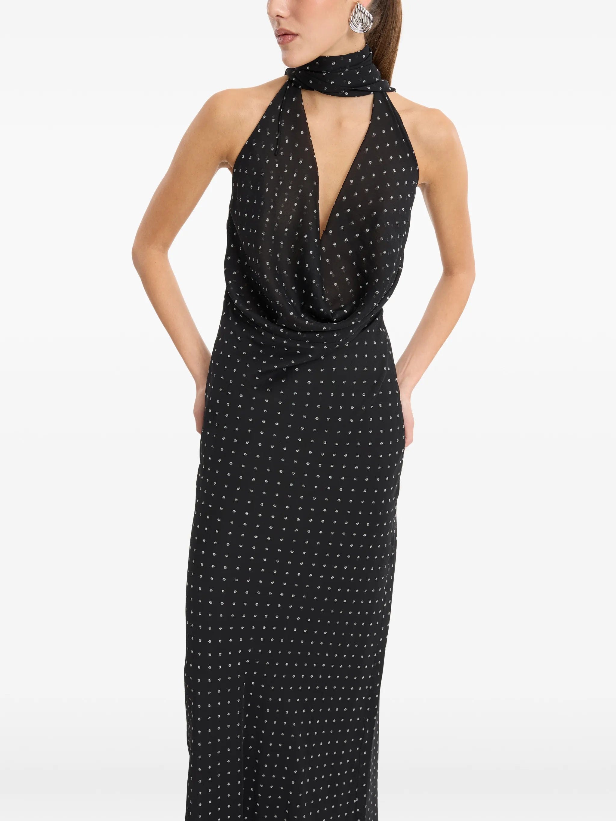 Rotate Birger Christensen chiffon halterneck dress