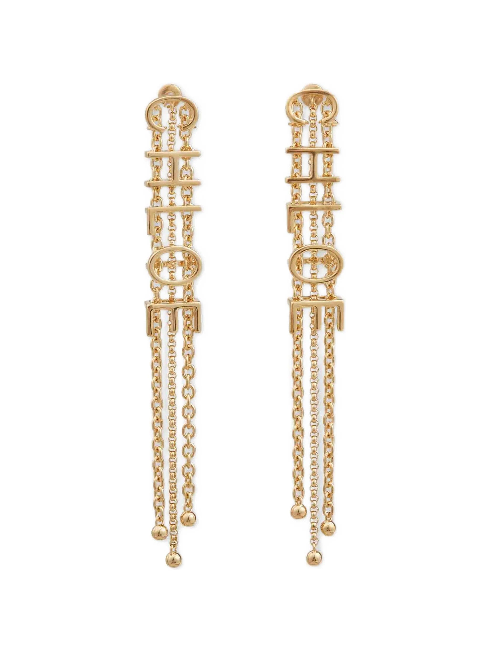 Chloé logo - lettering chain - link earrings