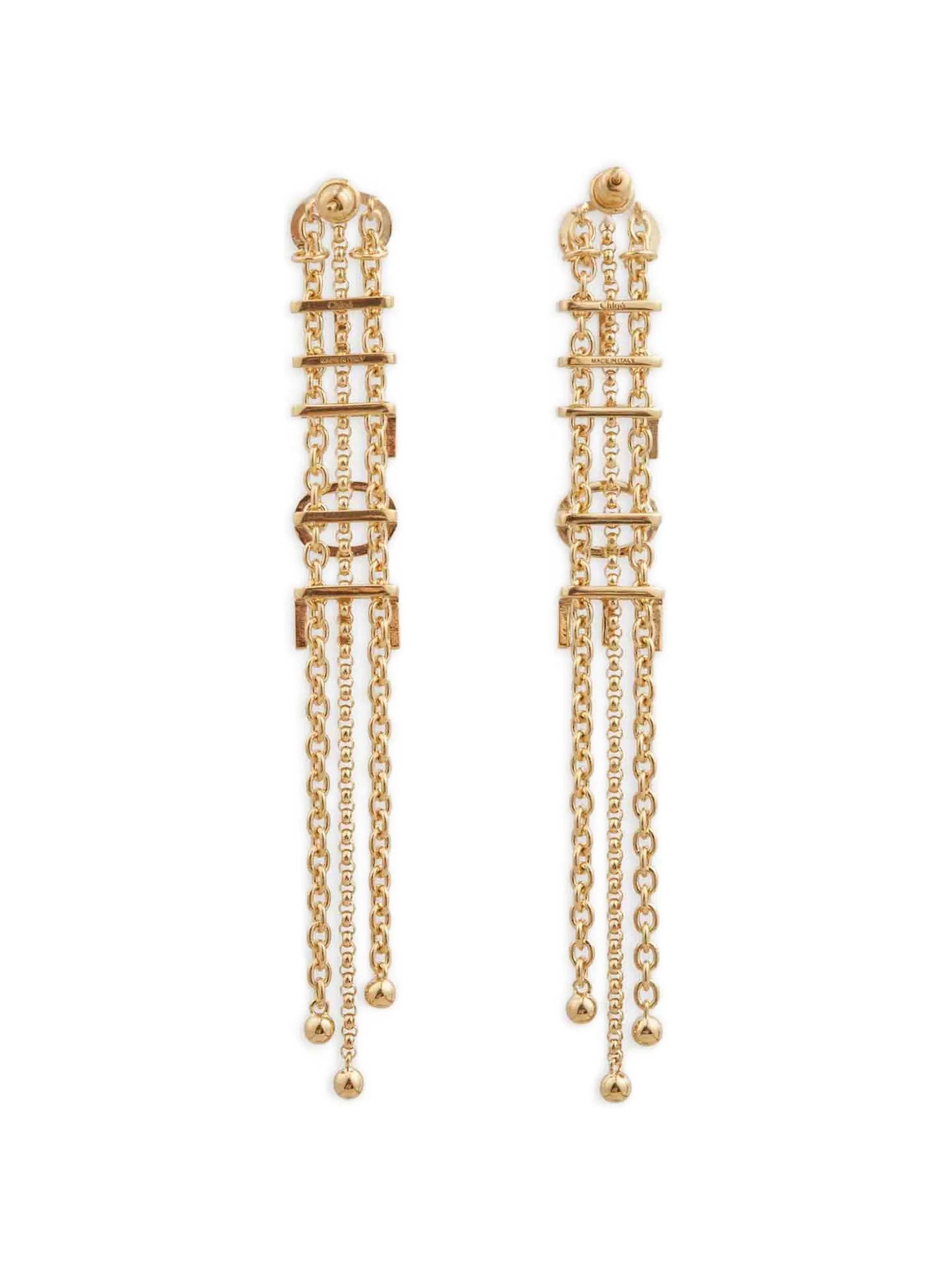Chloé logo - lettering chain - link earrings