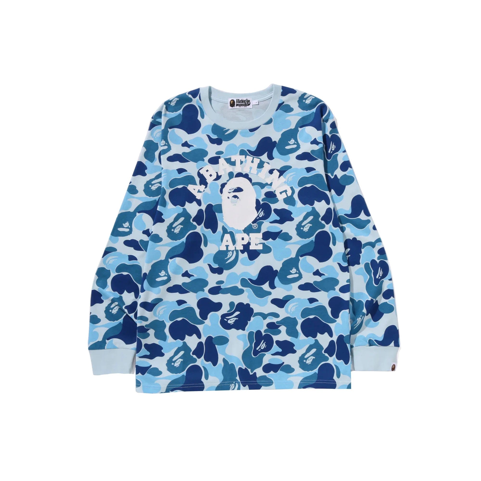 A Bathing Ape BAPE ABC Camo College LS T-Shirt Blue