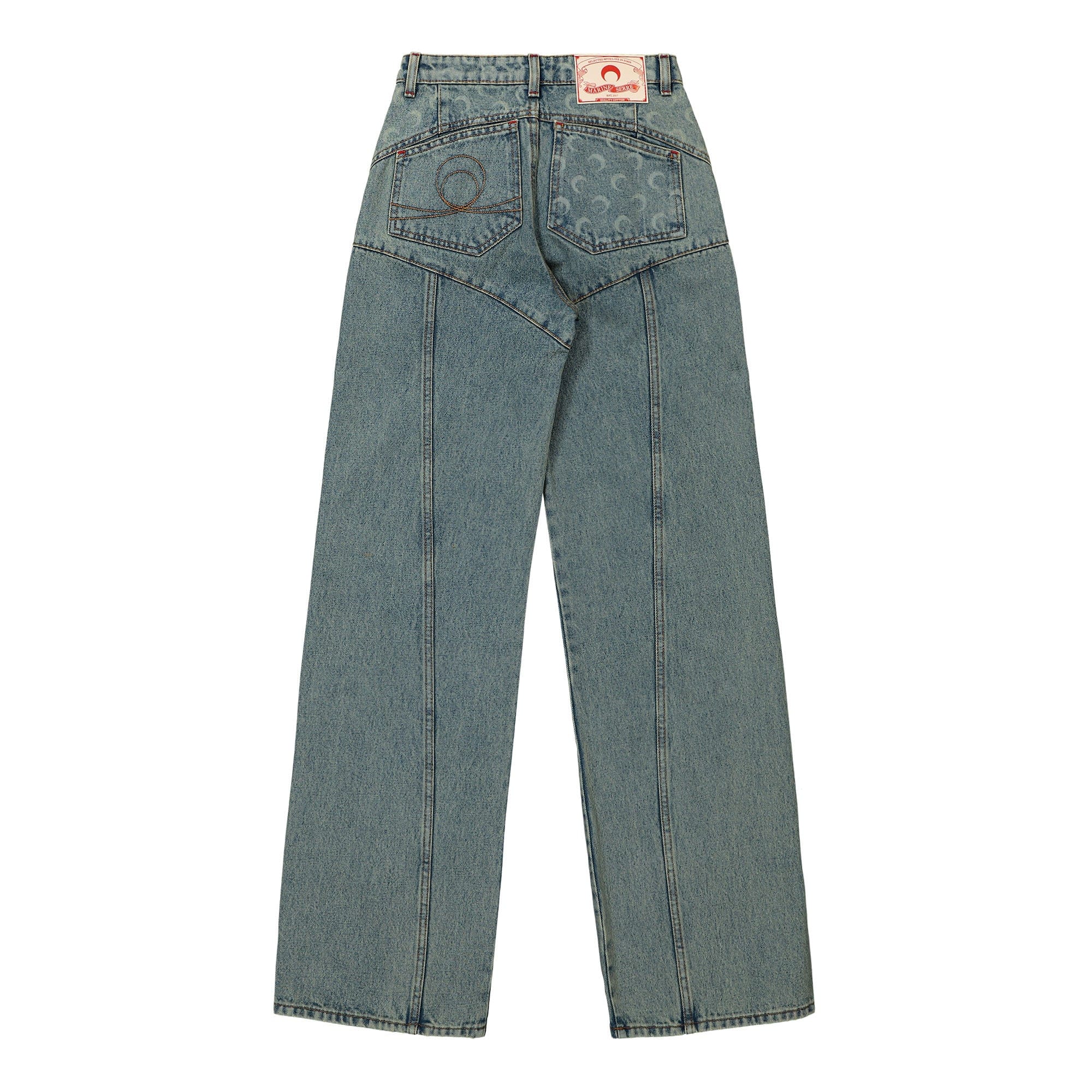 Marine Serre Moon Laser Denim Flare Jeans